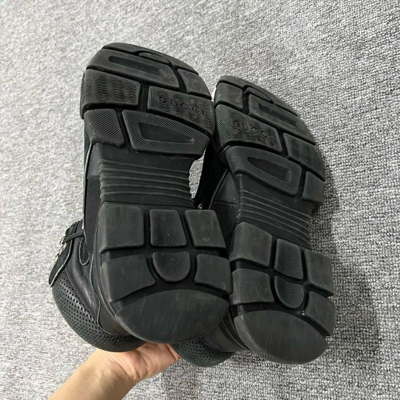 Gucci Gucci Flashtrek Black Leather Lace-Up Boots Size US 8.5 / EU 41-42 - 5 Thumbnail