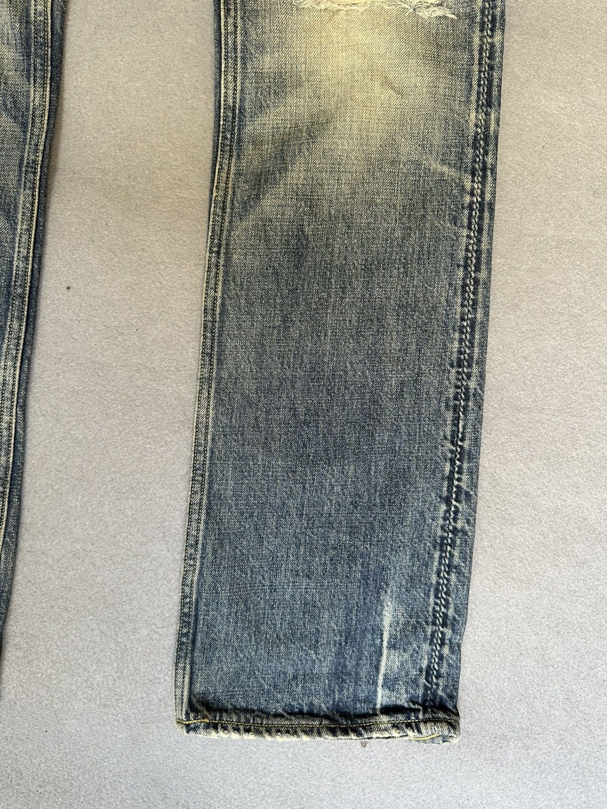 Japanese Brand Rodeo Crowns Japan Blue Faded Distressed Denim Size US 31 - 6 Thumbnail