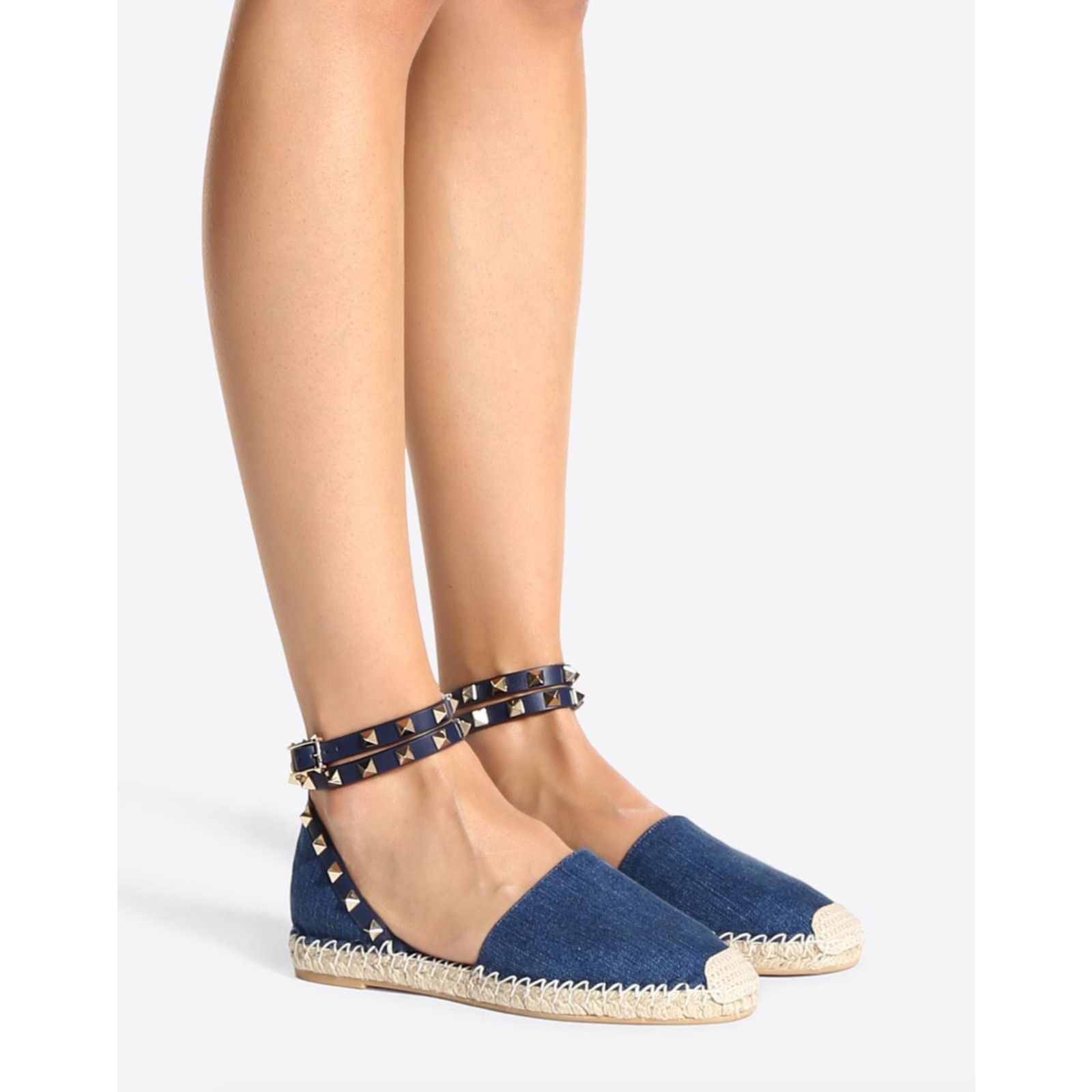 Valentino Valentino Rockstud Blue Denim Jean Wrap Around Ankle Size US 6 / IT 36 - 5 Thumbnail