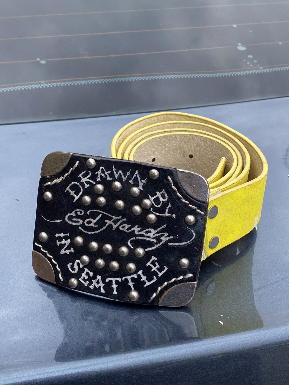 Ed Hardy 🔥 Y2K ED HARDY BELT SEATTLE STUDDED VINTAGE RARE FIND Size ONE SIZE - 1 Thumbnail