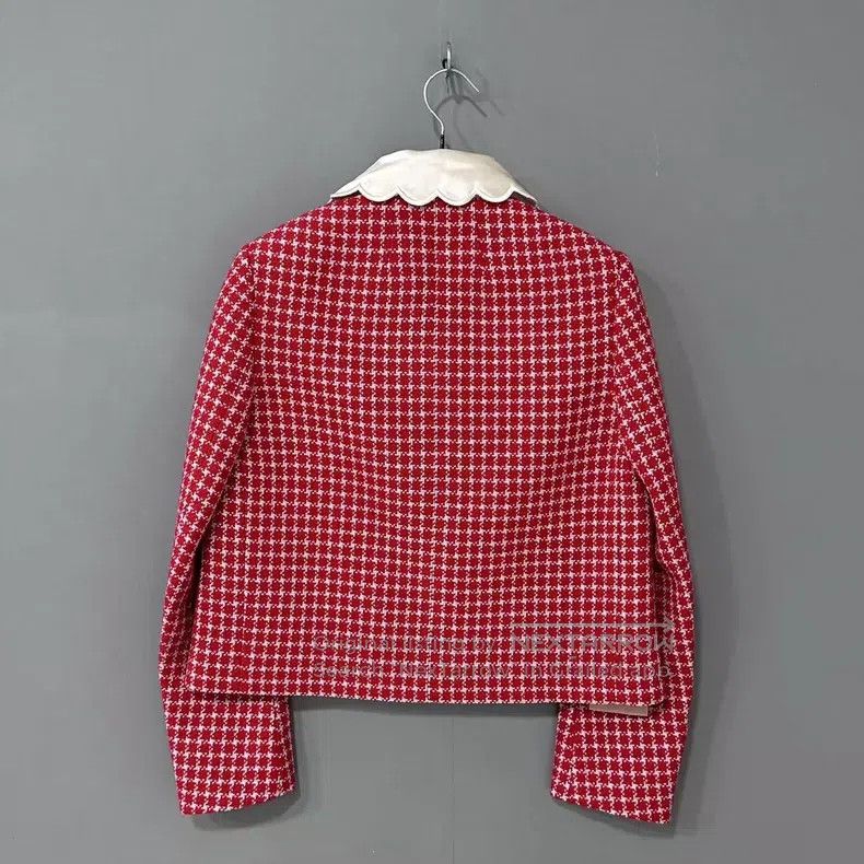 Miu Miu Miu Miu 38 Red houndstooth doll collar dress suit Size M / US 6-8 / IT 42-44 - 3 Thumbnail