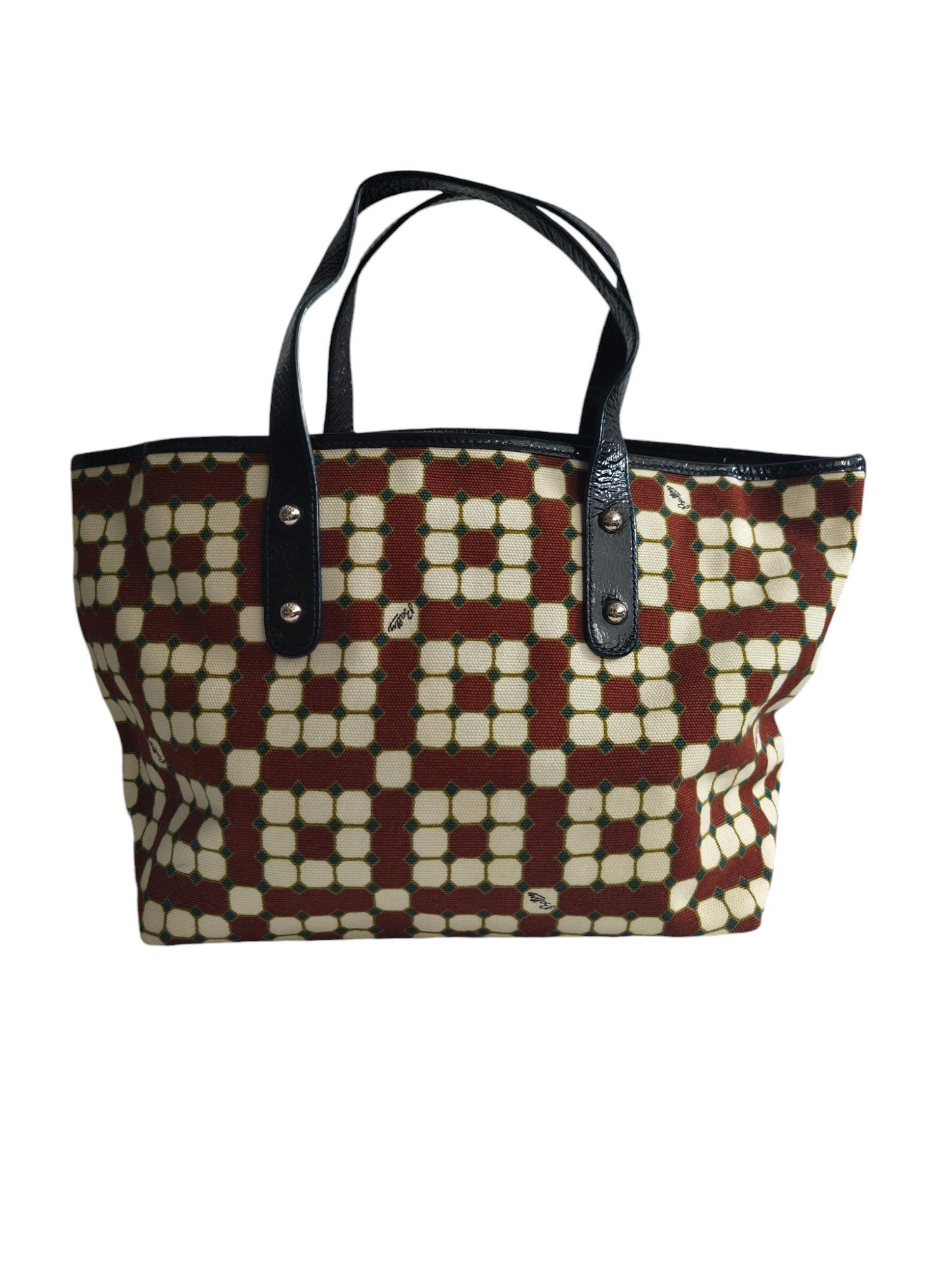 Bally Canvas Tote Bag With Overall Burgundy And Beige Pattern Size ONE SIZE - 1 Thumbnail