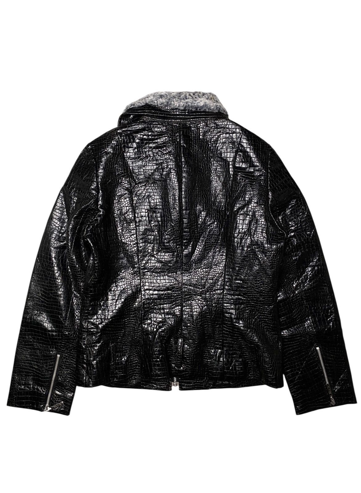 14th Addiction 2000's MeaTe Fur Crocodile Pattern Jacket Size US S / EU 44-46 / 1 - 6 Thumbnail