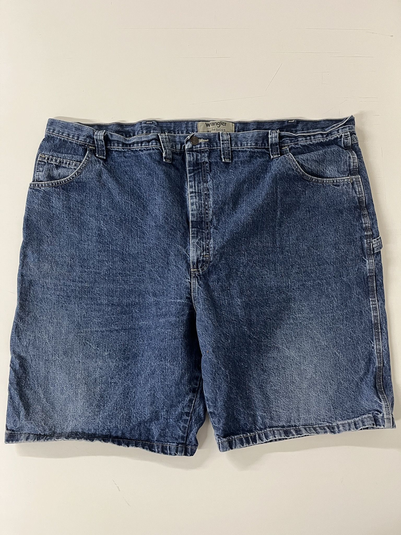 Vintage Vintage 90s Dark Wash Wrangler Oversized Denim Jorts Size 51 Size US 42 / EU 58 - 1 Thumbnail
