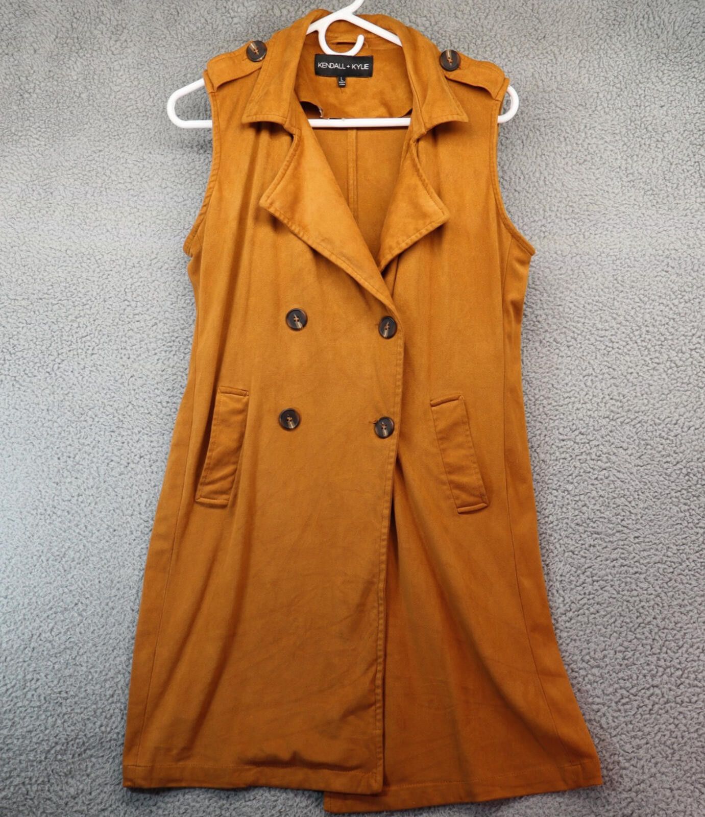 Kendall And Kylie Women Large Jacket Vest Kendall + Kylie Orange Button Long Size L / US 10 / IT 46 - 1 Thumbnail