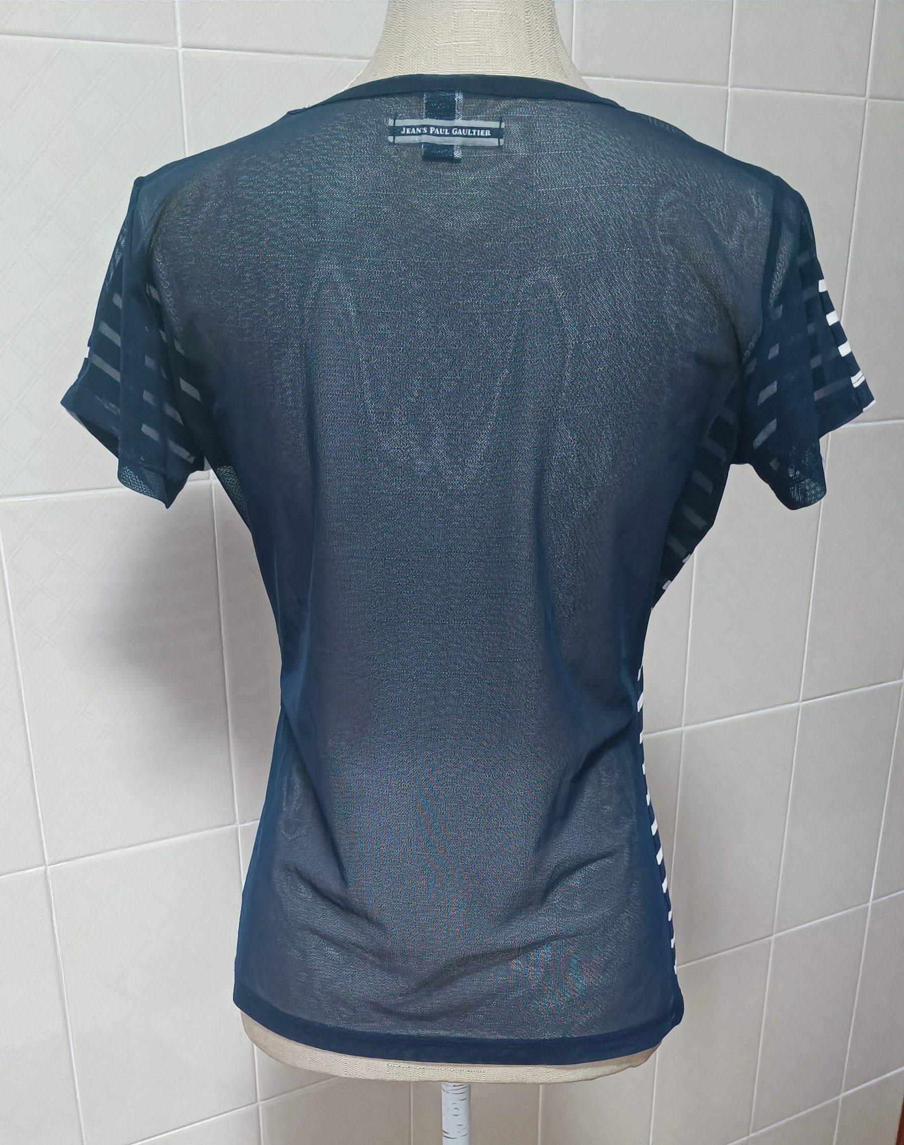 Jean Paul Gaultier Stripes Bi-material T-shirt Size M / US 6-8 / IT 42-44 - 17 Thumbnail
