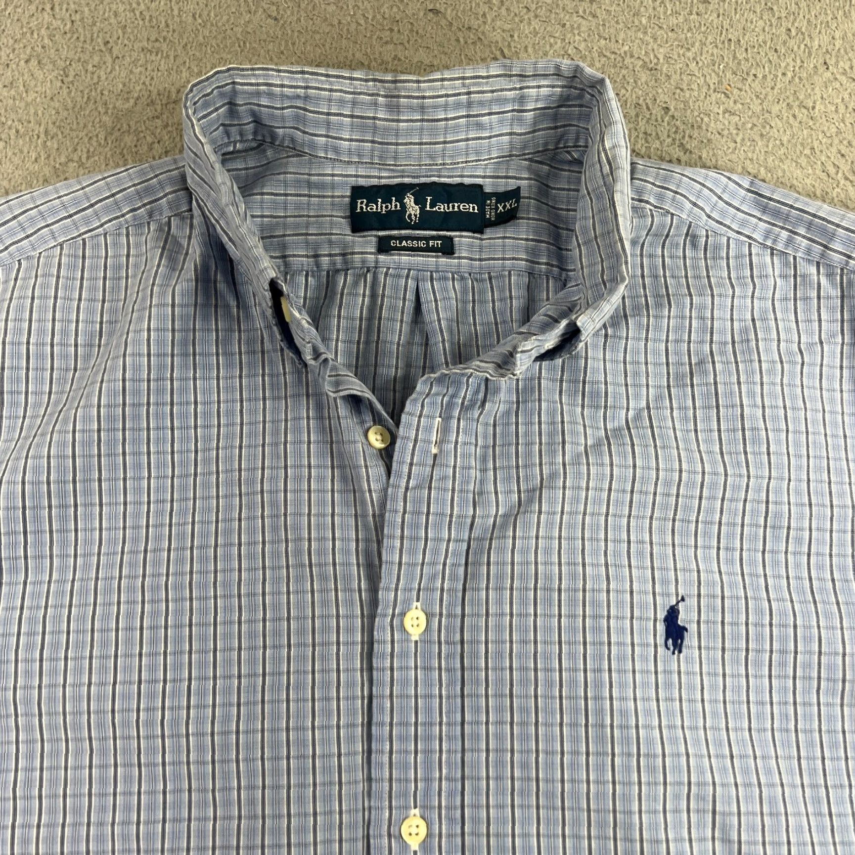 Ralph Lauren Ralph Lauren Shirt Mens 2XL Blue Check Pony Button Up Short Sleeve Classic Fit Size US XXL / EU 58 / 5 - 2 Thumbnail