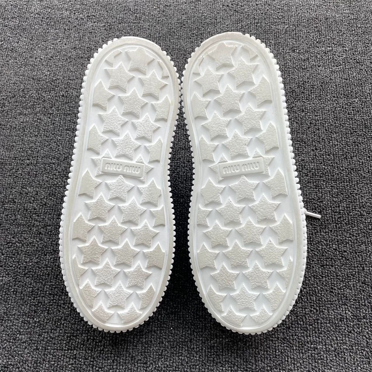 Miu Miu MIU MIU white denim sneakers Size US 5.5 / IT 35.5 - 6 Thumbnail