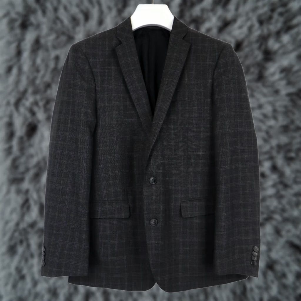 J.Lindeberg J.LINDEBERG Blazer Men's EU 50R Wool Blend Grey Single-Breasted Check Size 50R - 1 Thumbnail