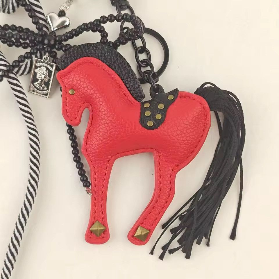 Japanese Brand Leather Horse Bag Charm Pendant Accessories Keychain Size ONE SIZE - 2 Thumbnail