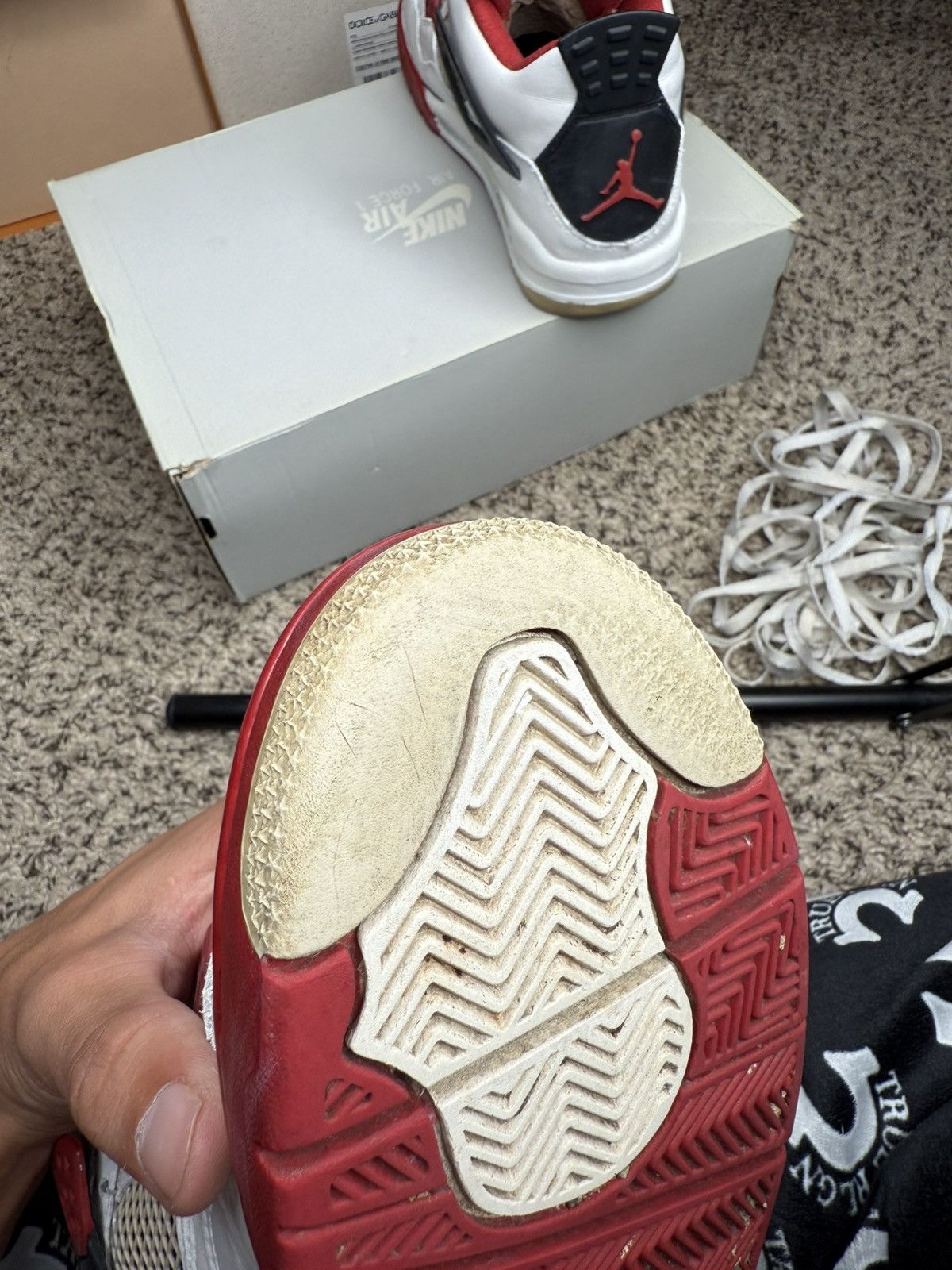 Nike 2012 Jordan Fire Red 4s Size US 10 / EU 43 - 9 Thumbnail