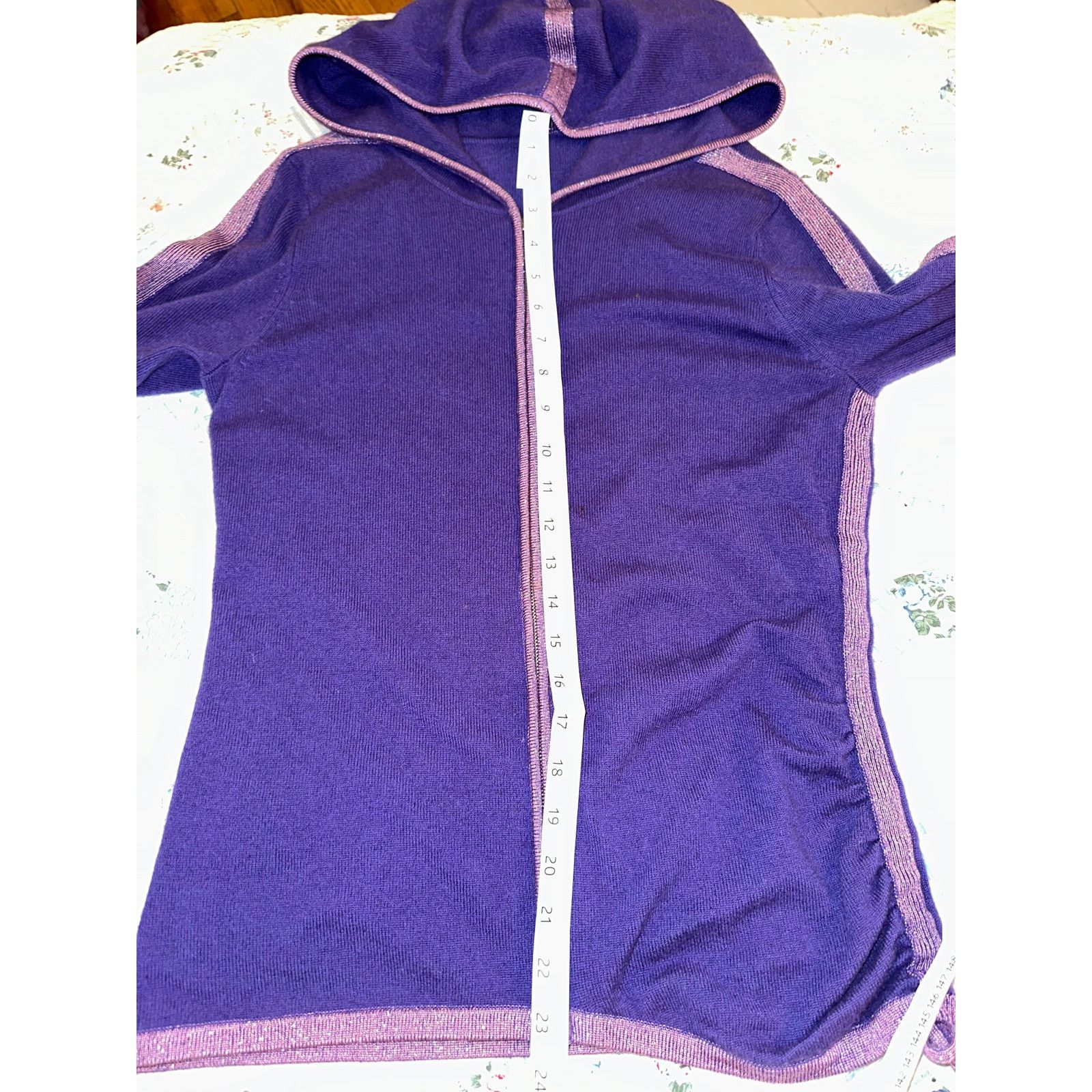 Vintage VINTAGE PURPLE CASHMERE SWEATER SET HOODIE + LAVENDER TANK Size S / US 4 / IT 40 - 9 Thumbnail