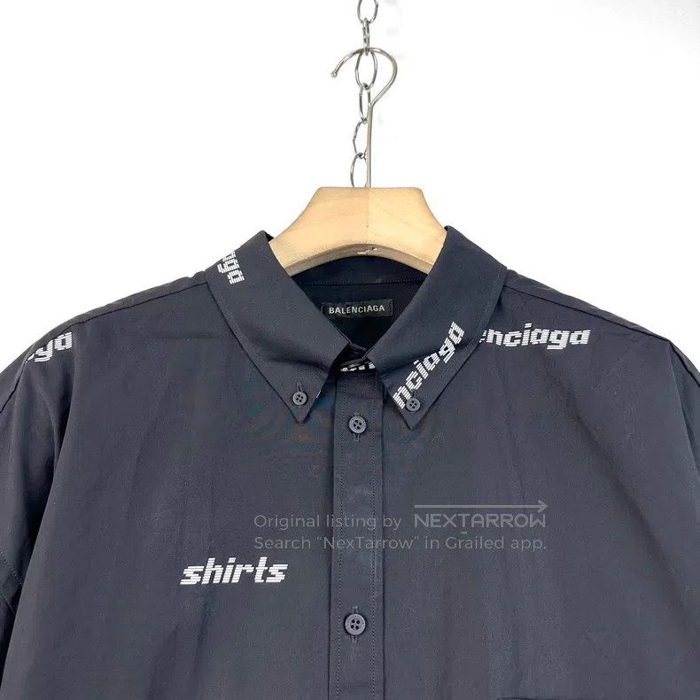 Balenciaga Balenciaga Black Bullet Screen Logo Short Sleeve Shirt Size US XS / EU 42 / 0 - 4 Thumbnail