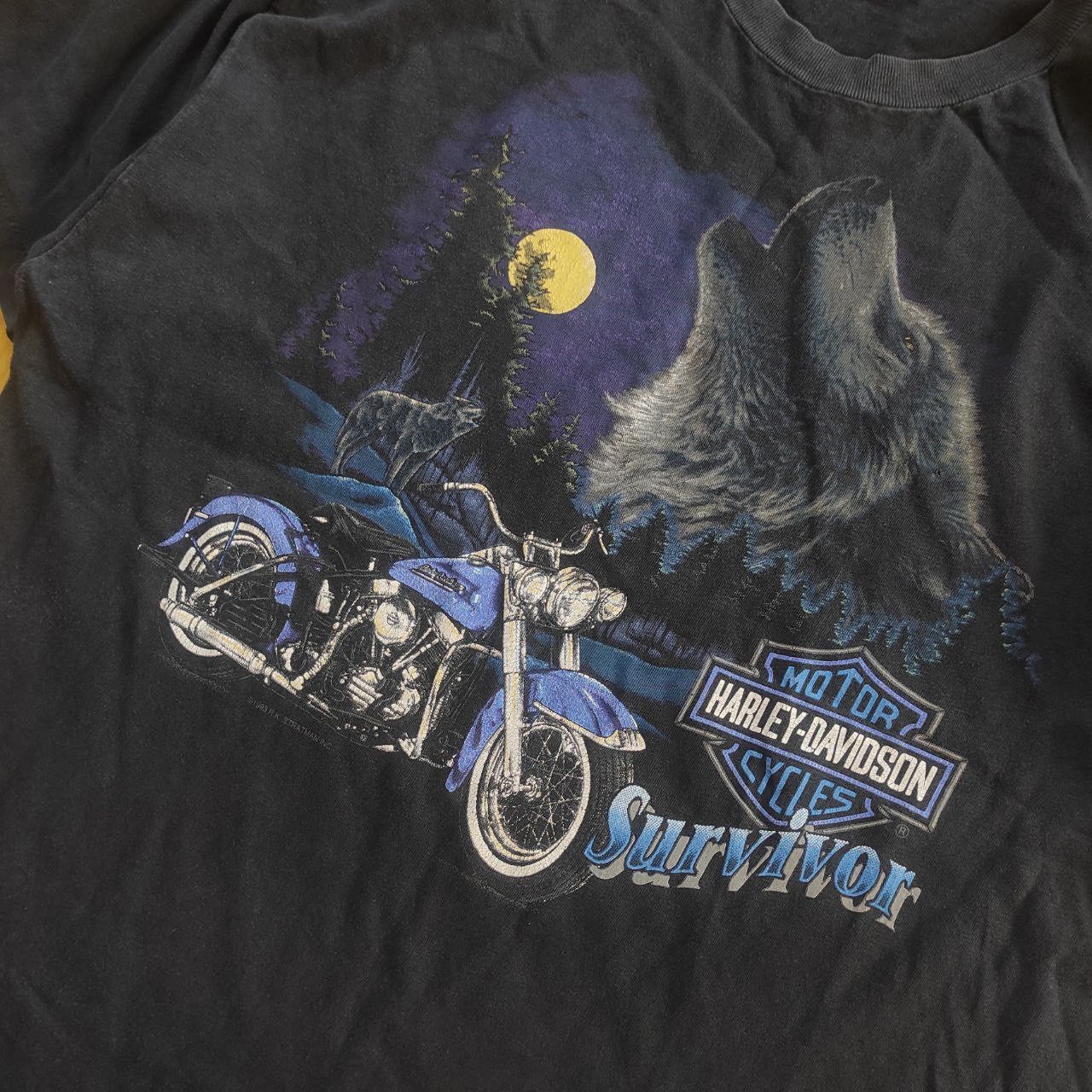 Hanes Rare vintage 93' Harley Davidson T-shirt Made in USA Size US XL / EU 56 / 4 - 3 Thumbnail