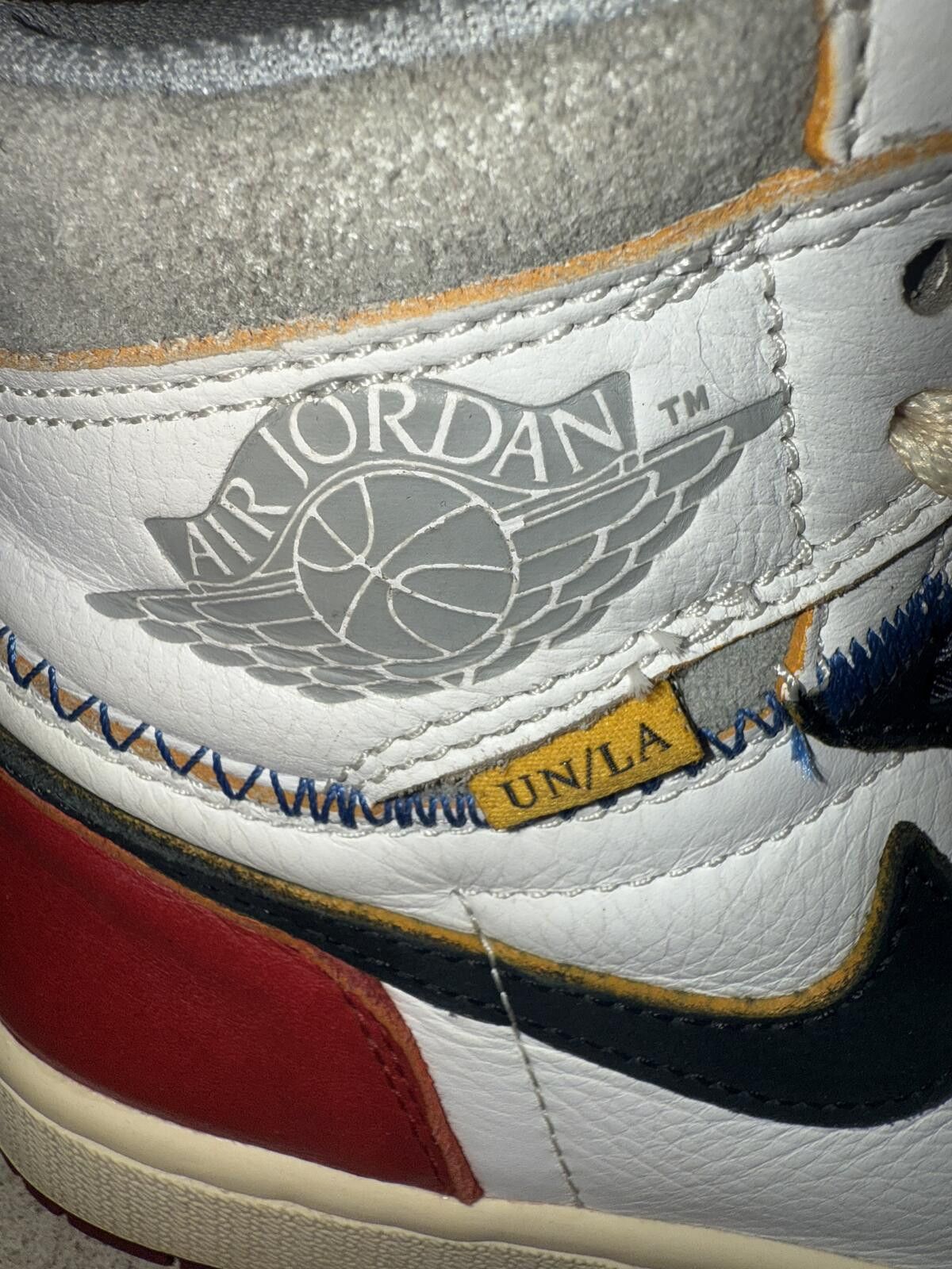 Nike Jordan 1 Retro High Union Los Angeles Black Toe Size US 5.5 / EU 38 - 4 Thumbnail