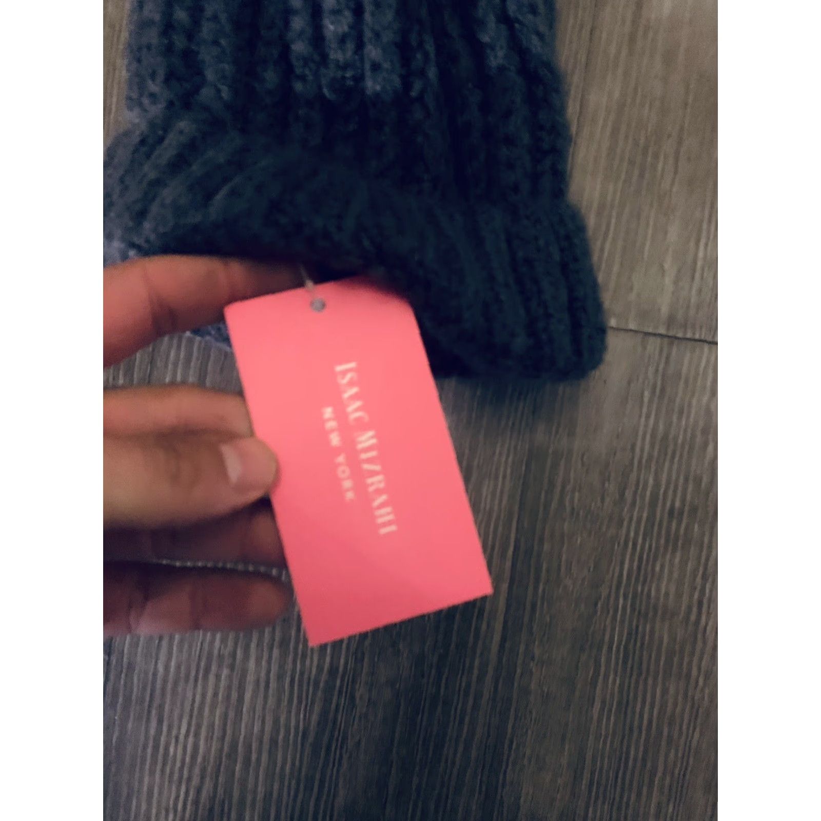 Vintage Isaac Mizrahi Live! Beanie Womens One Size Grey Fur Pom Pom Grey Size ONE SIZE - 2 Thumbnail