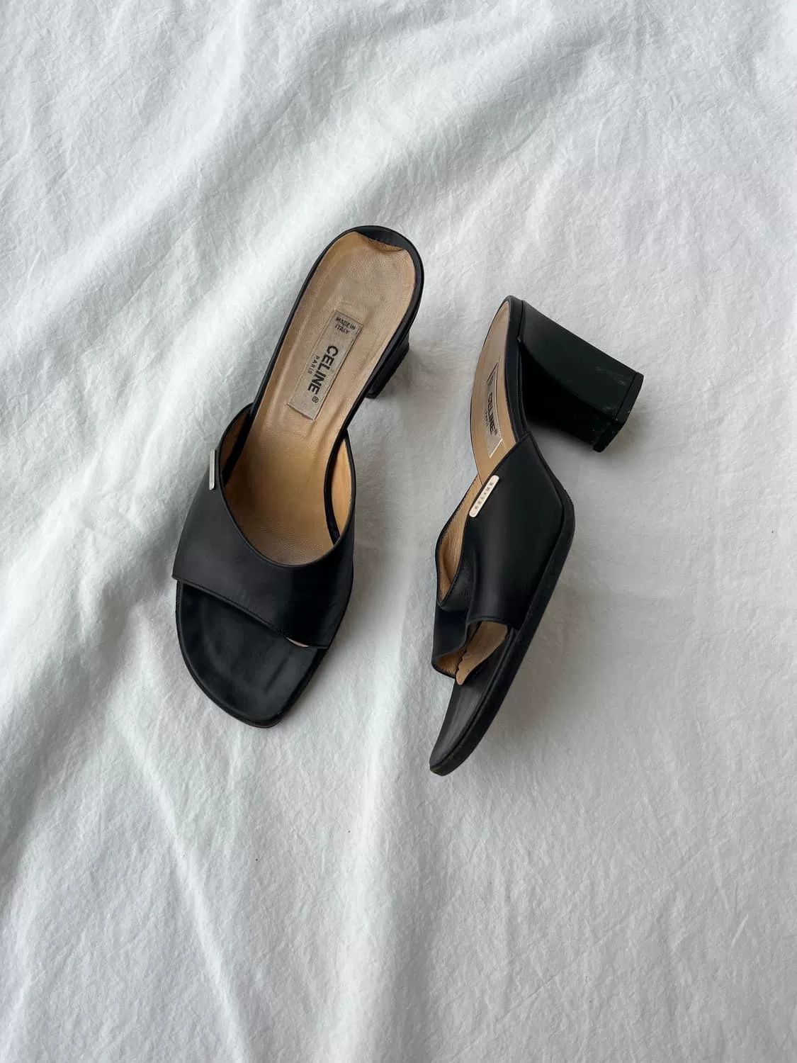 Celine Celine Vintage Leather Mules Size US 6 / IT 36 - 1 Thumbnail