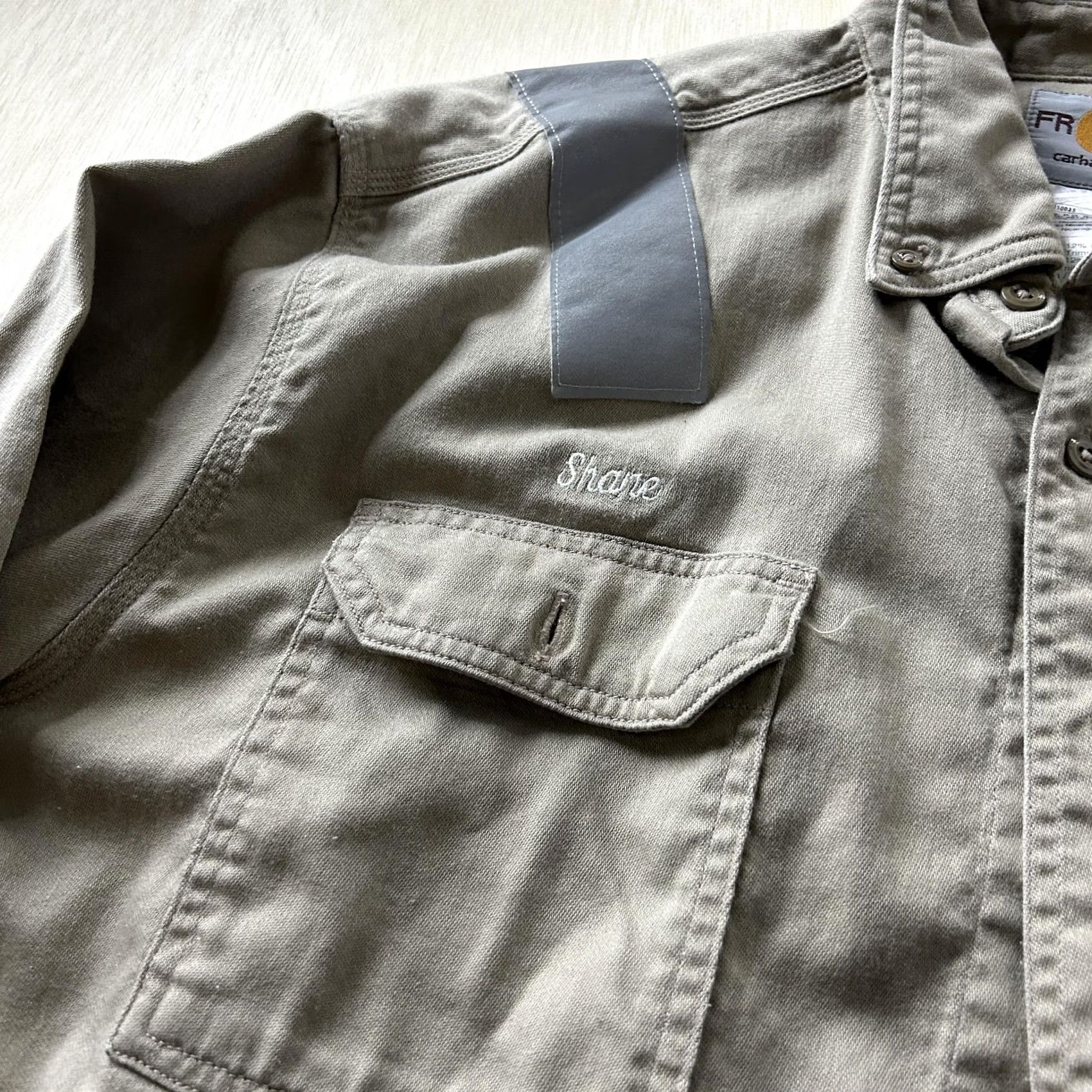 Carhartt Carhartt FR Shirt Mens 2XLT Beige Flame Resistant Reflective Workwear Button Up Size US XXL / EU 58 / 5 - 3 Thumbnail