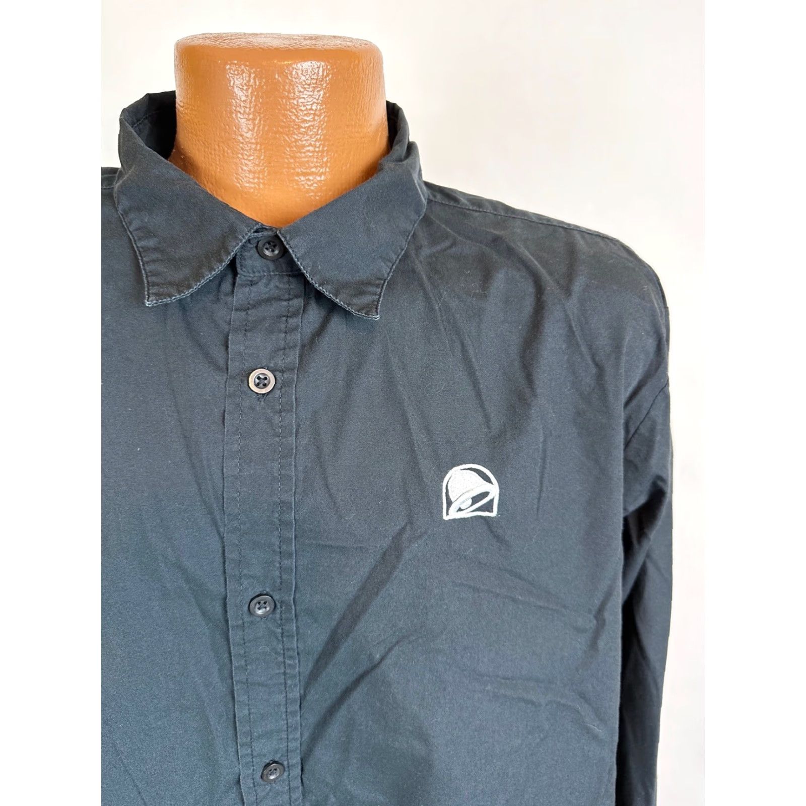 Bell Taco Bell Shirt Men XLT Tall Black Long Sleeve Button Up Uniform Size US XL / EU 56 / 4 - 5 Thumbnail