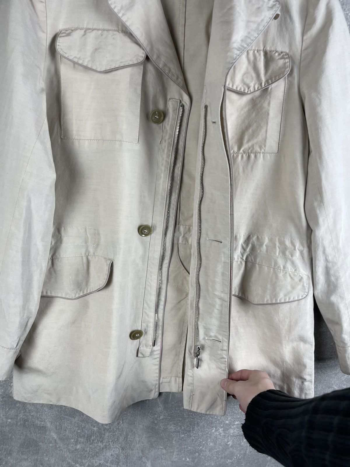 Brioni Brioni Safari Field Jacket Regular Fit Beige Cotton Size US M / EU 48-50 / 2 - 14 Thumbnail