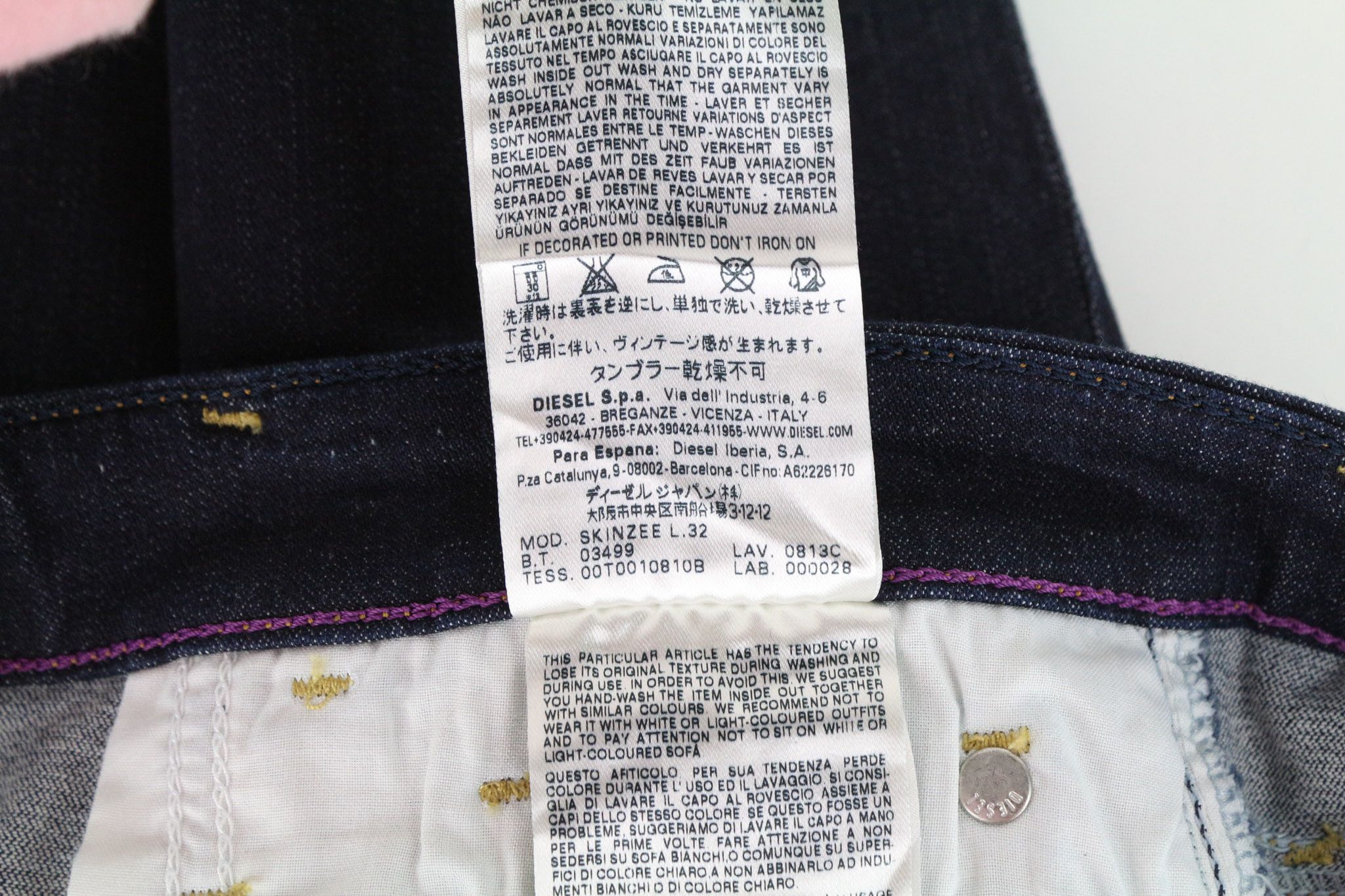 Diesel SKINZEE 0813C W25/L32 Blue Stretch Jeans 70626 Size 25" / US 0 / IT 36 - 9 Thumbnail