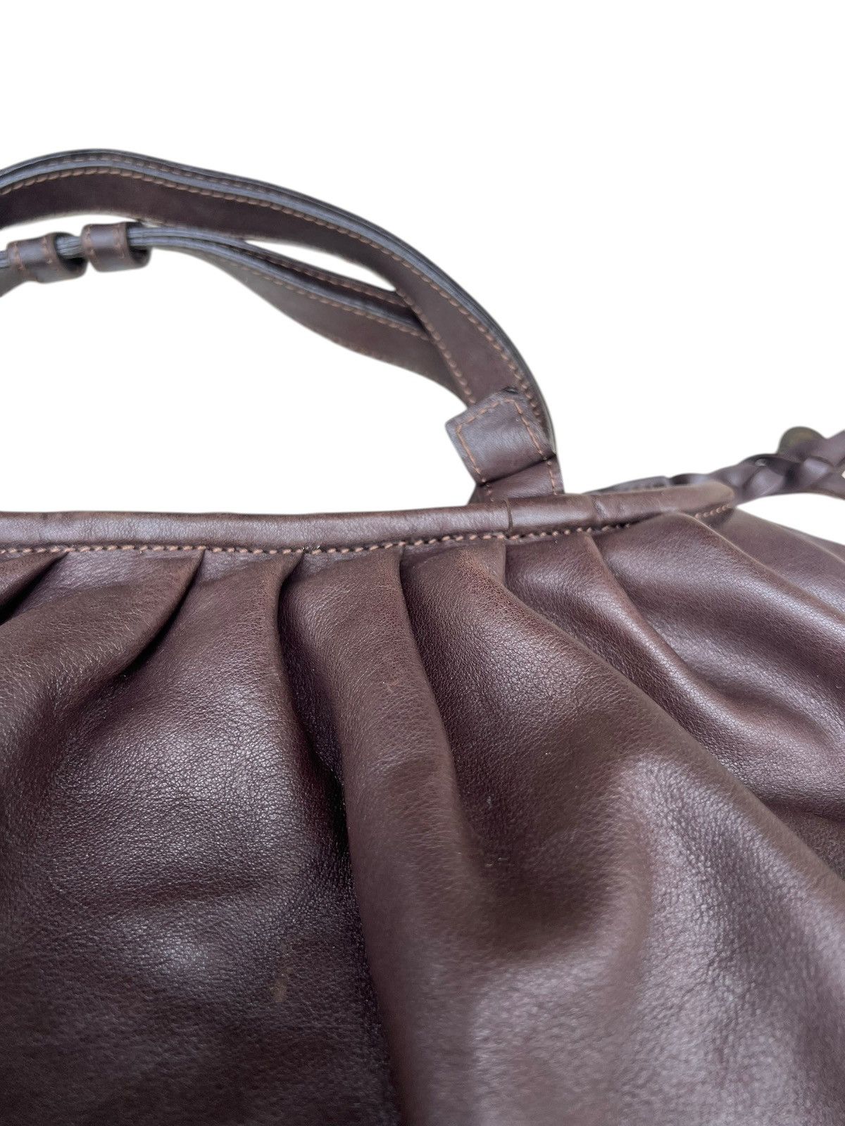 Leather Vintage SPIGA Italy Patina Brown Leather Bag Size ONE SIZE - 9 Thumbnail