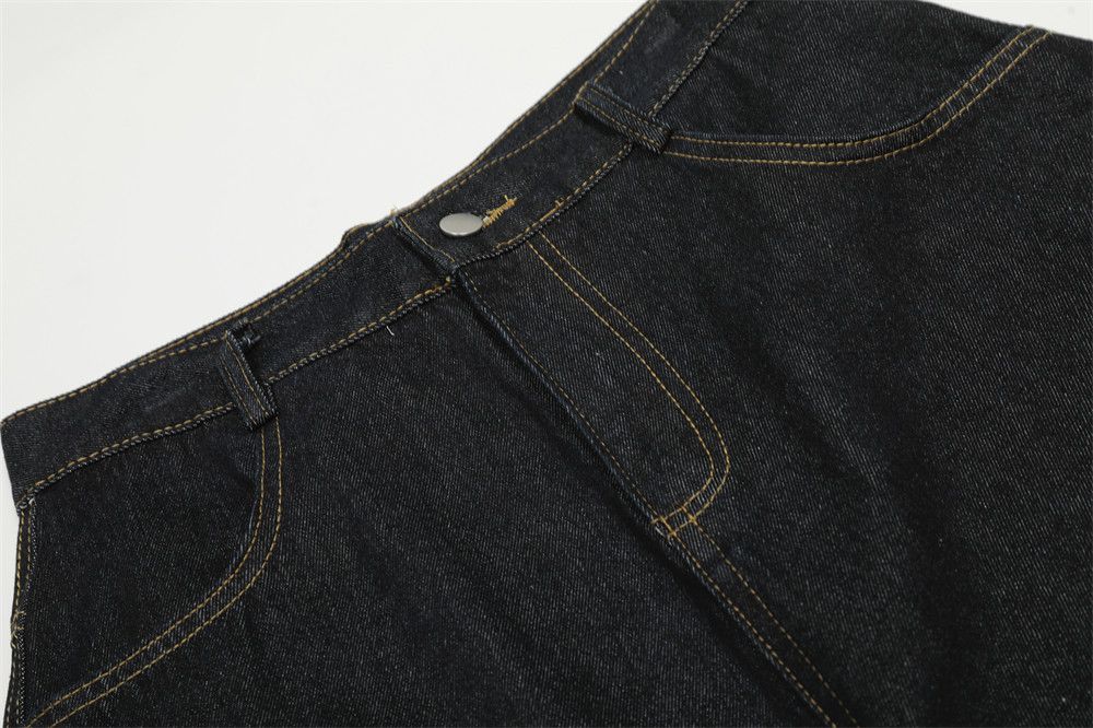Jean Men's retro high street apple embroidered jeans y2k Size US 32 / EU 48 - 3 Thumbnail