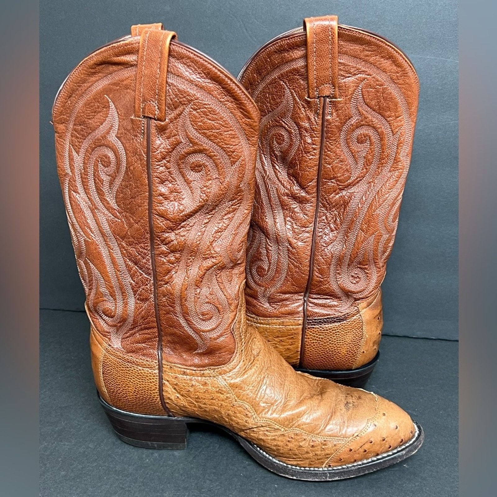 Tony Lama Tony Lama Peanut Brittle 4-Piece Ostrich Mens Boots SZ 9 EE Size US 9 / EU 42 - 3 Thumbnail