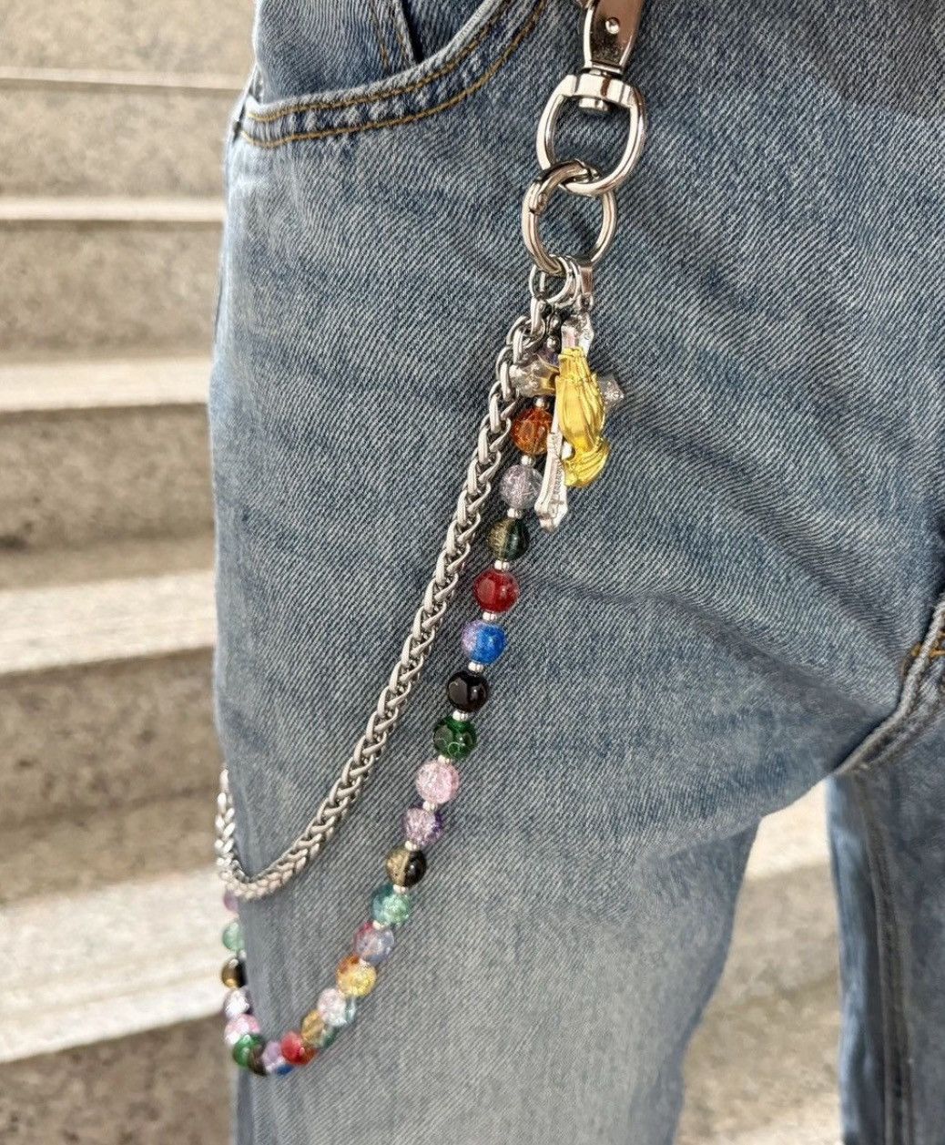 Jewelry Punk Multicolor Beads Style Pant Chain Size ONE SIZE - 1 Thumbnail