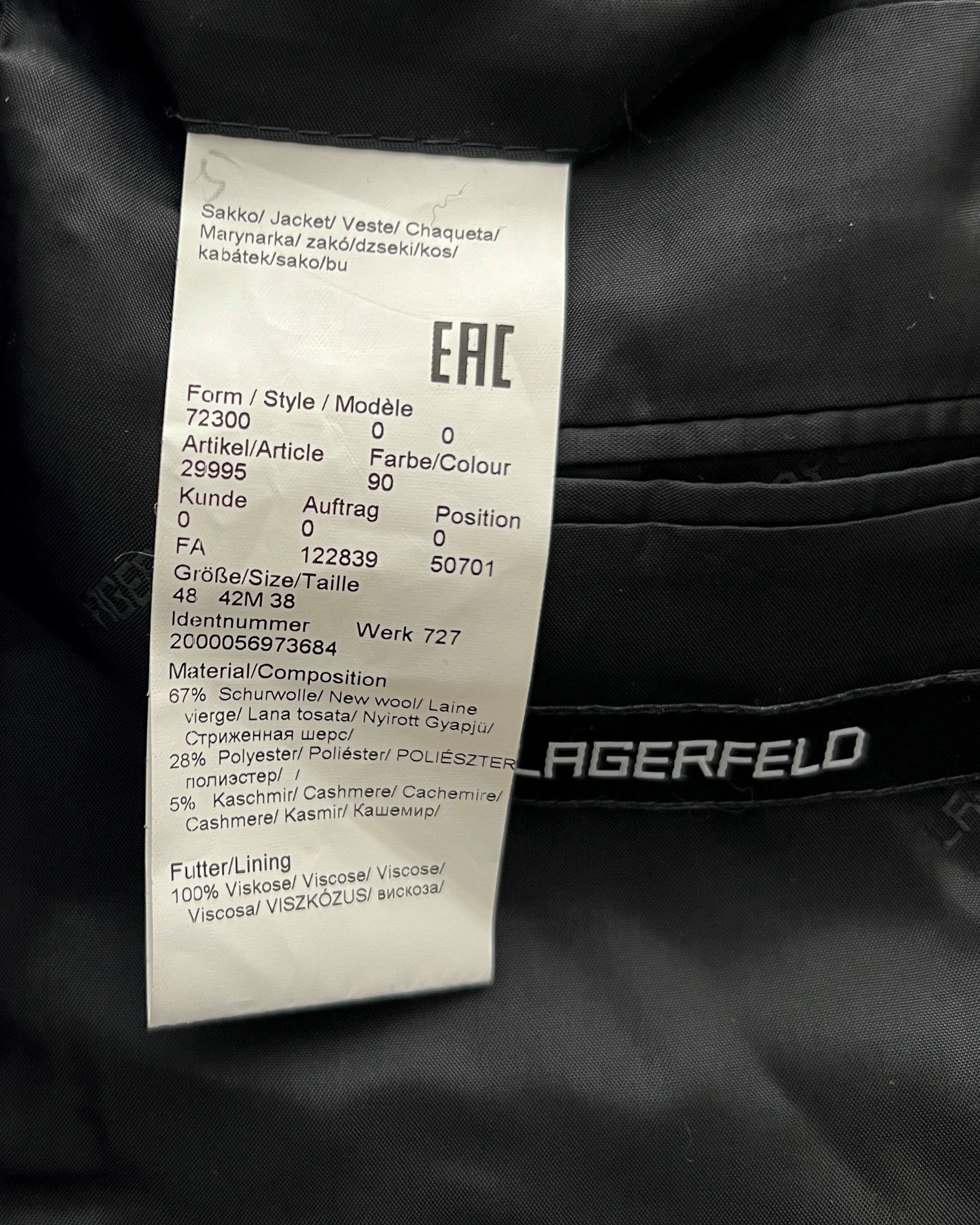 Karl Lagerfeld KARL LAGERFELD WOOL BLAZER JACKET Size US M / EU 48-50 / 2 - 8 Thumbnail