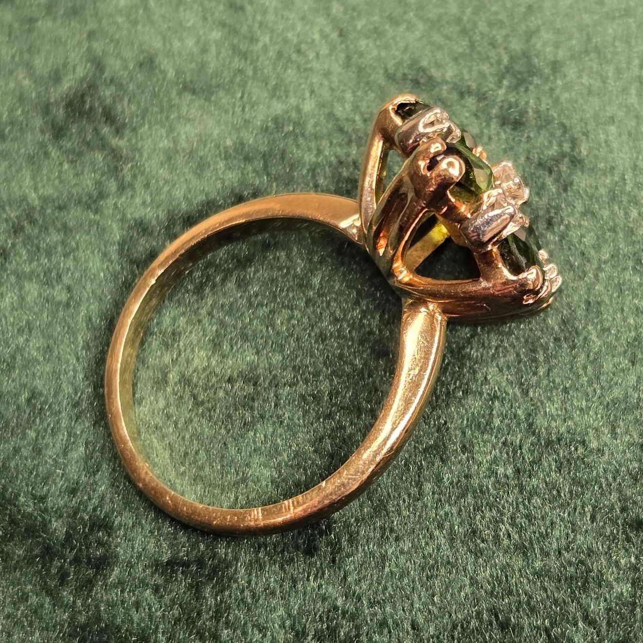Hysteric Glamour 14K Yellow Gold Green Tourmaline & Diamond Daisy Cluster Size ONE SIZE - 20 Thumbnail