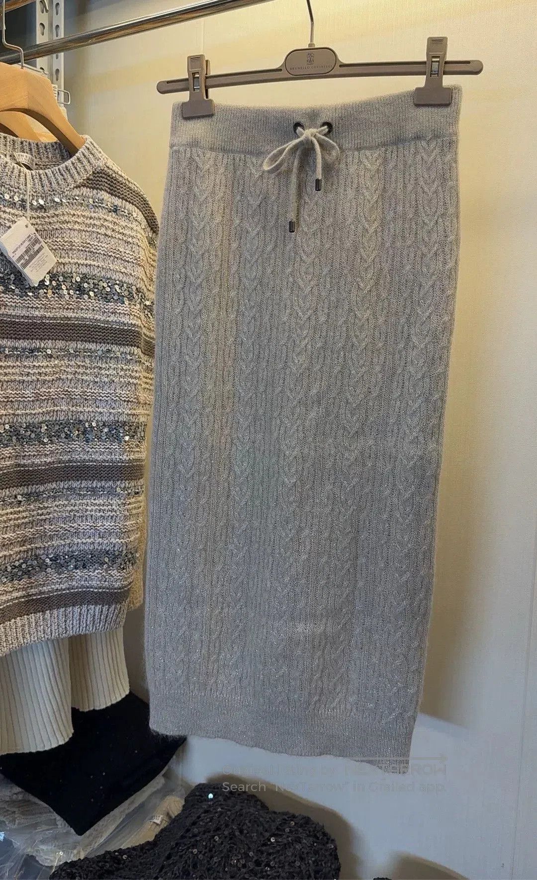 Brunello Cucinelli Brunello Cucinelli Metallic Mohair Skirt S . Size 28" / US 6 / IT 42 - 4 Thumbnail