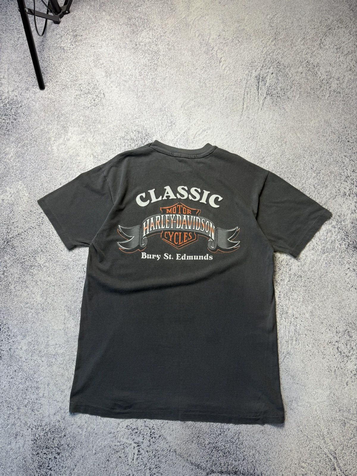 Harley Davidson Vintage Harley Davidson T Shirt 1989 USA Bury St.Edmunds Size US L / EU 52-54 / 3 - 1 Thumbnail
