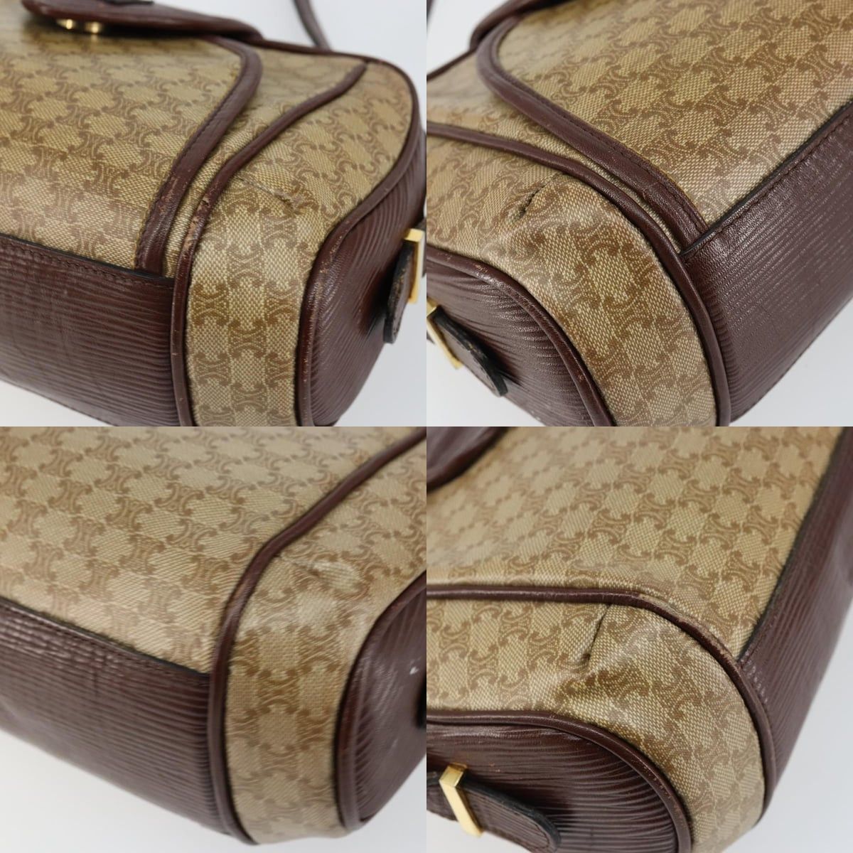 Celine CELINE Macadam Canvas Shoulder Bag Pvc Beige Gold Size ONE SIZE - 10 Thumbnail