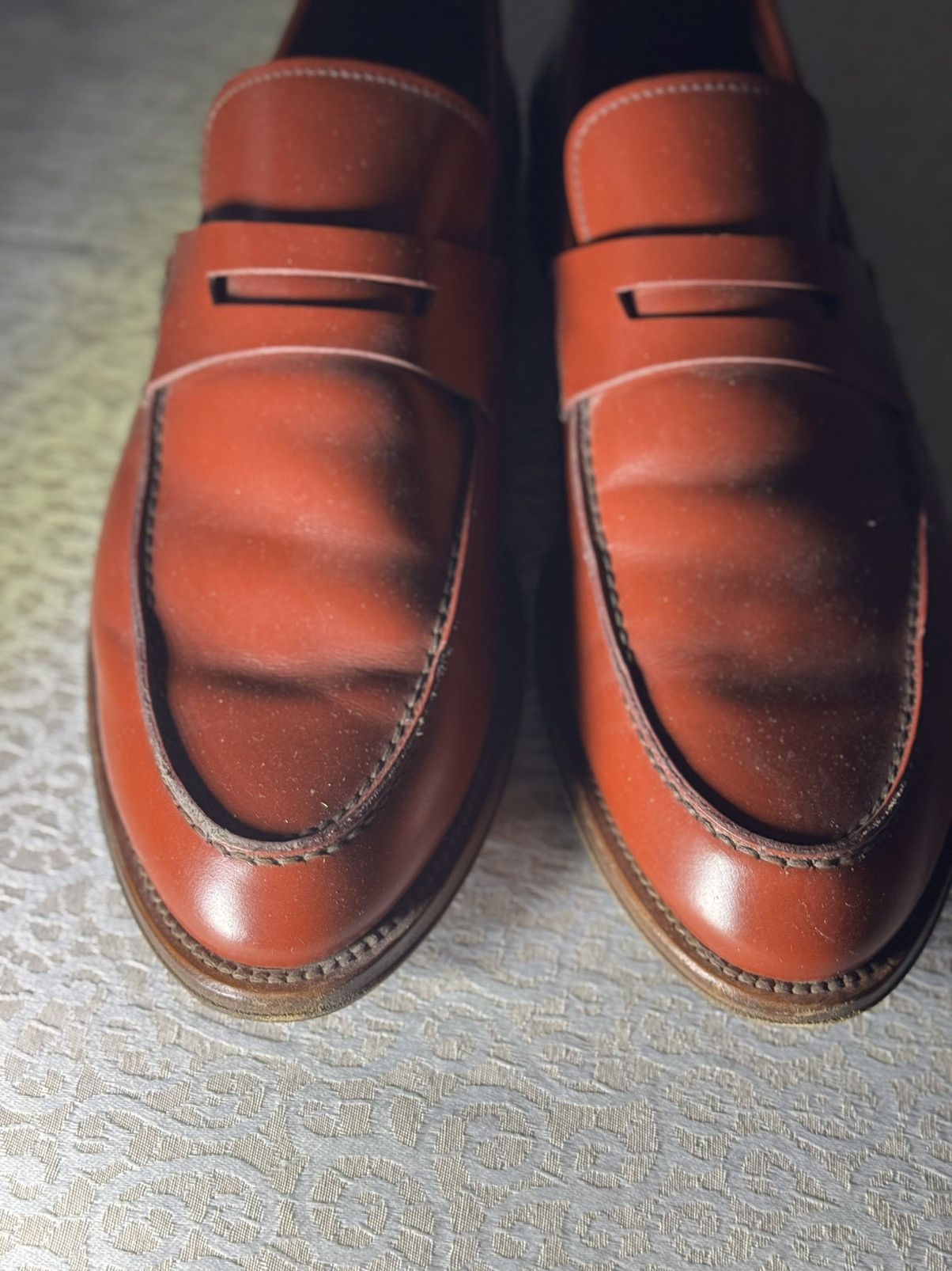 Z Zegna Ermenegildo Zegna Brown Leather Penny Loafers Size US 10 / EU 43 - 2 Thumbnail