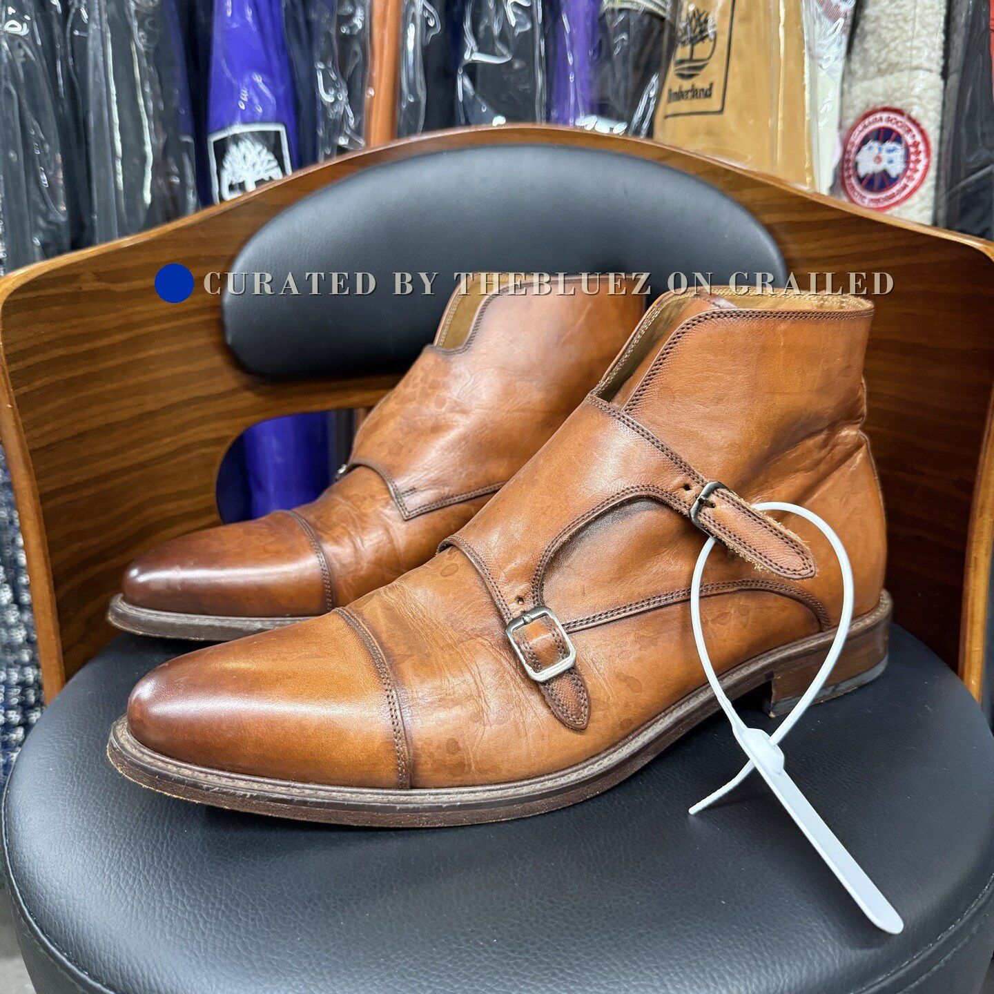 Suitsupply Suitsupply Italian Brown Calf Leather Double Monk Shoes Size US 10 / EU 43 - 1 Thumbnail