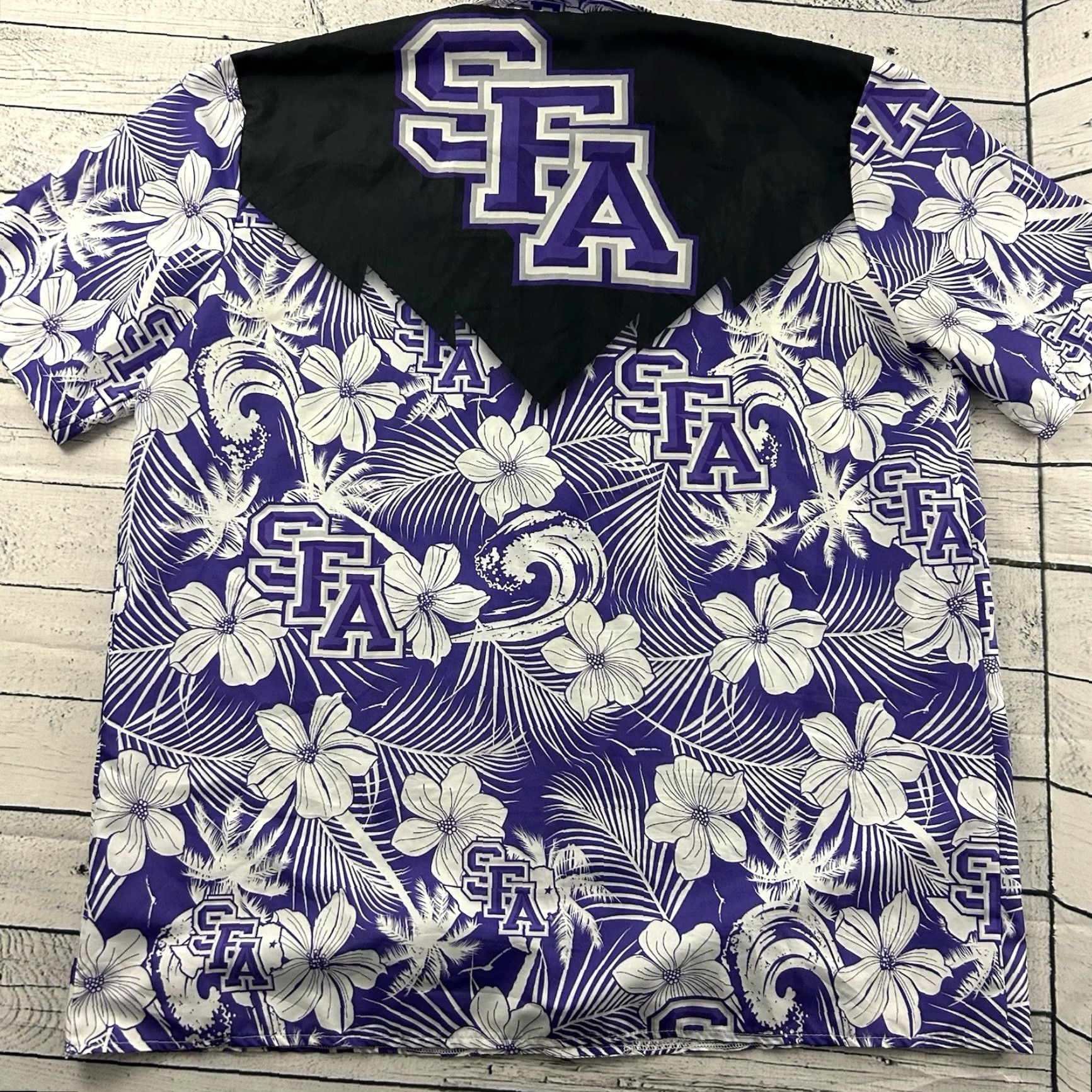 Vintage Stephen F Austin Shirt Short Sleeve Button-Up Men L Purple Hawaiian Size US L / EU 52-54 / 3 - 6 Thumbnail