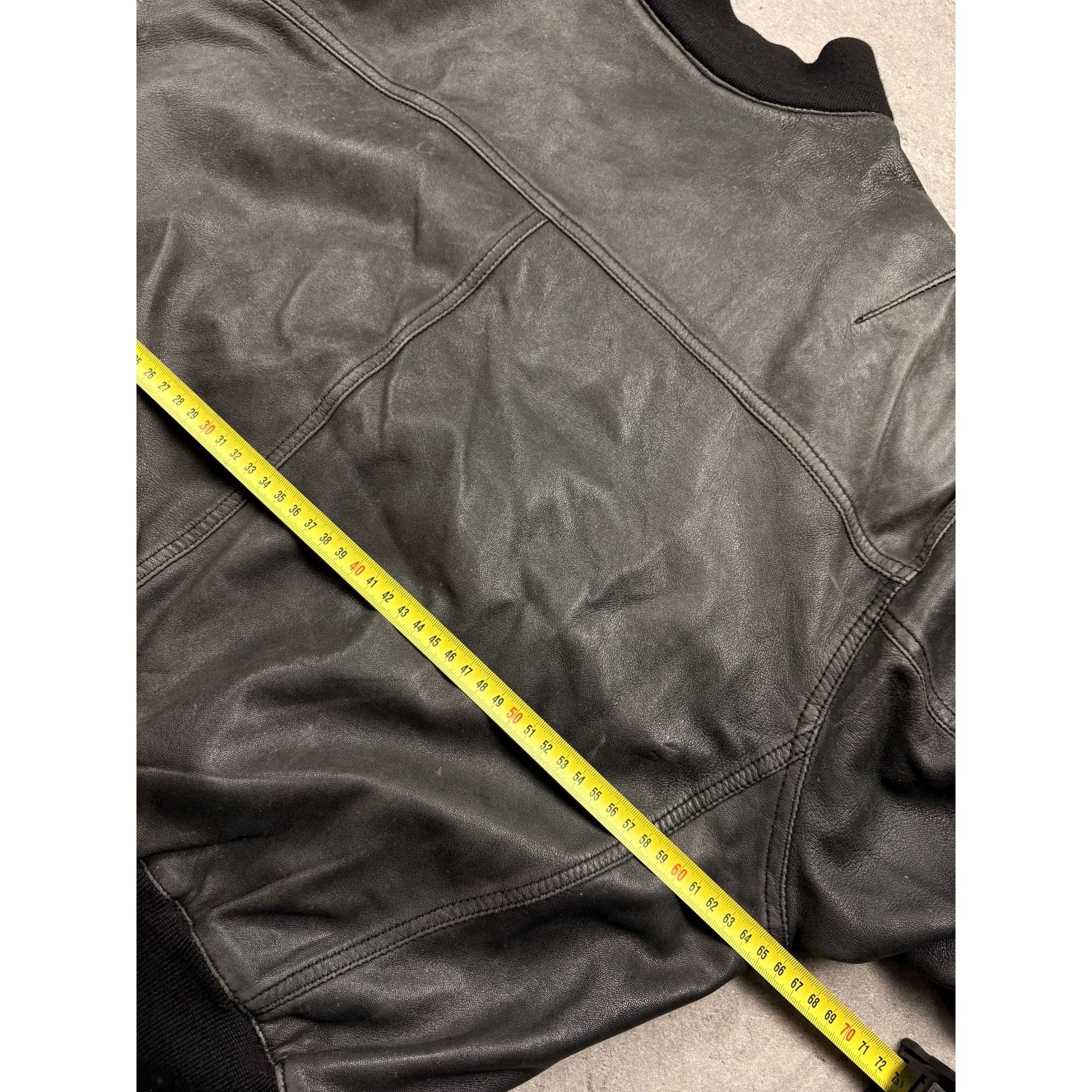 Japanese Brand Vintage McFlues Black Leather Bomber Jacket With Ribbed Trim Size US L / EU 52-54 / 3 - 6 Thumbnail