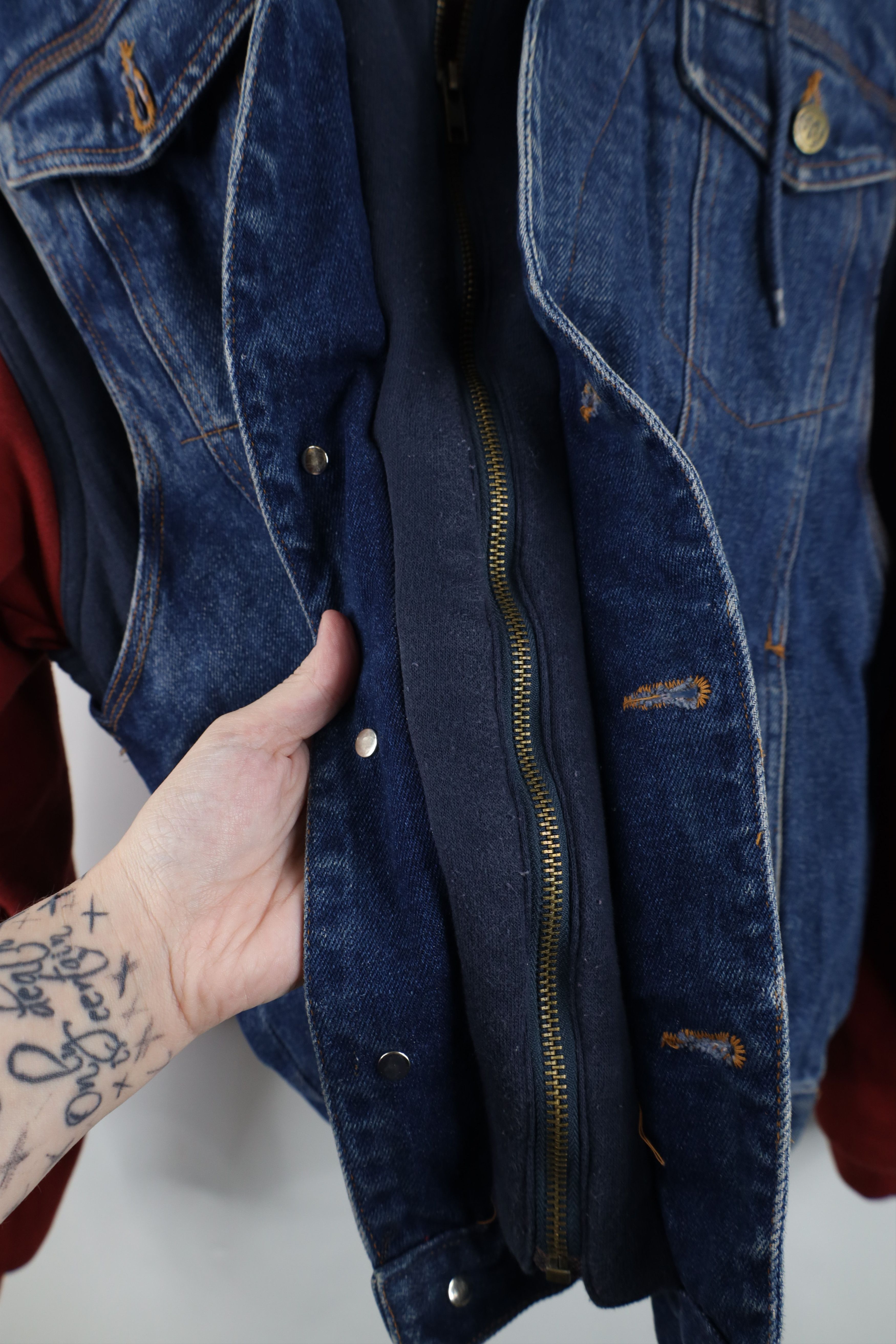 Vintage Vintage 90s Y2K Streetwear Hooded Denim Jean Trucker Jacket Size US S / EU 44-46 / 1 - 9 Thumbnail