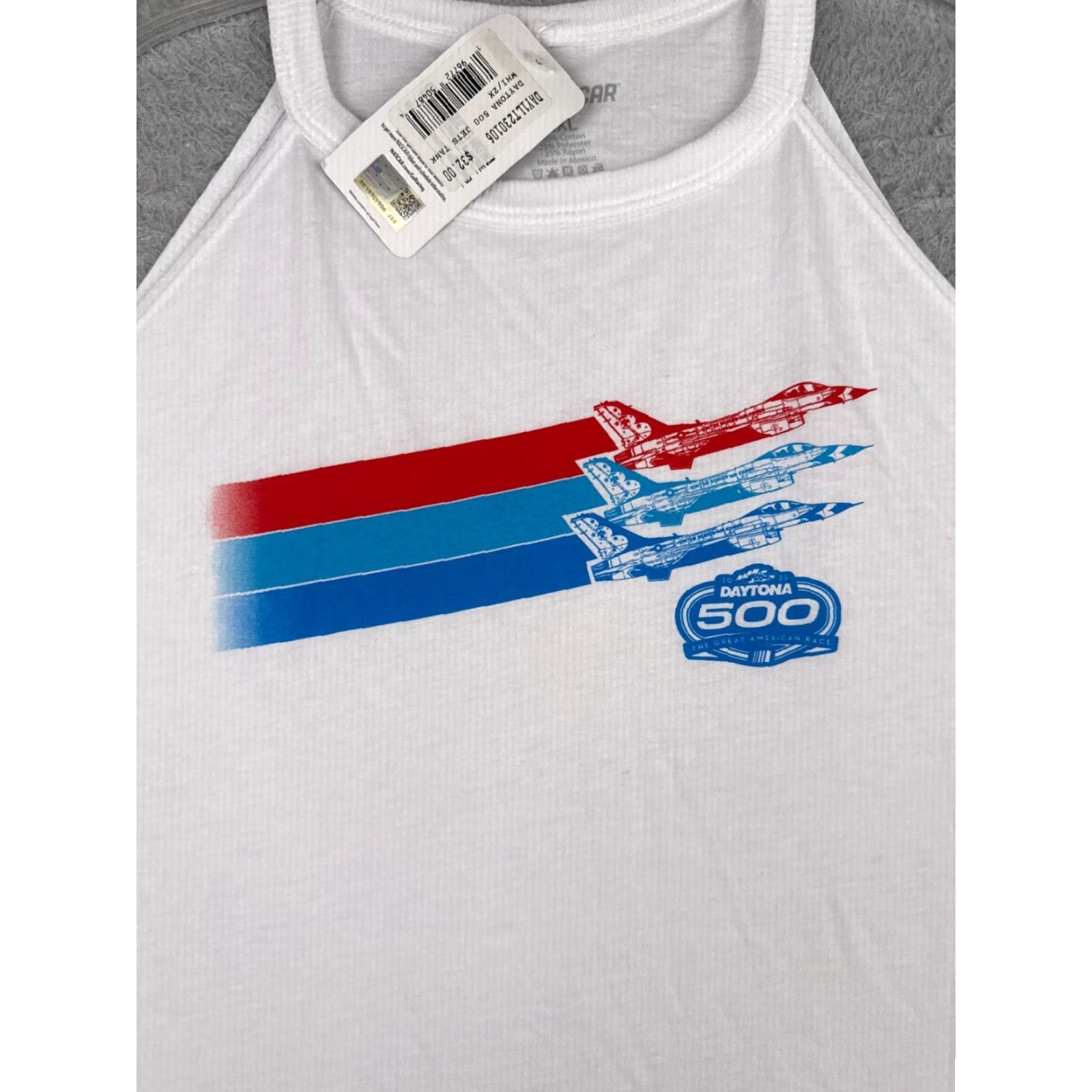 NASCAR Nascar Tank Women 2XL White Shirt Thunderbirds F-16 Daytona 500 Cotton Size XXL / US 16-18 / IT 52-54 - 6 Thumbnail