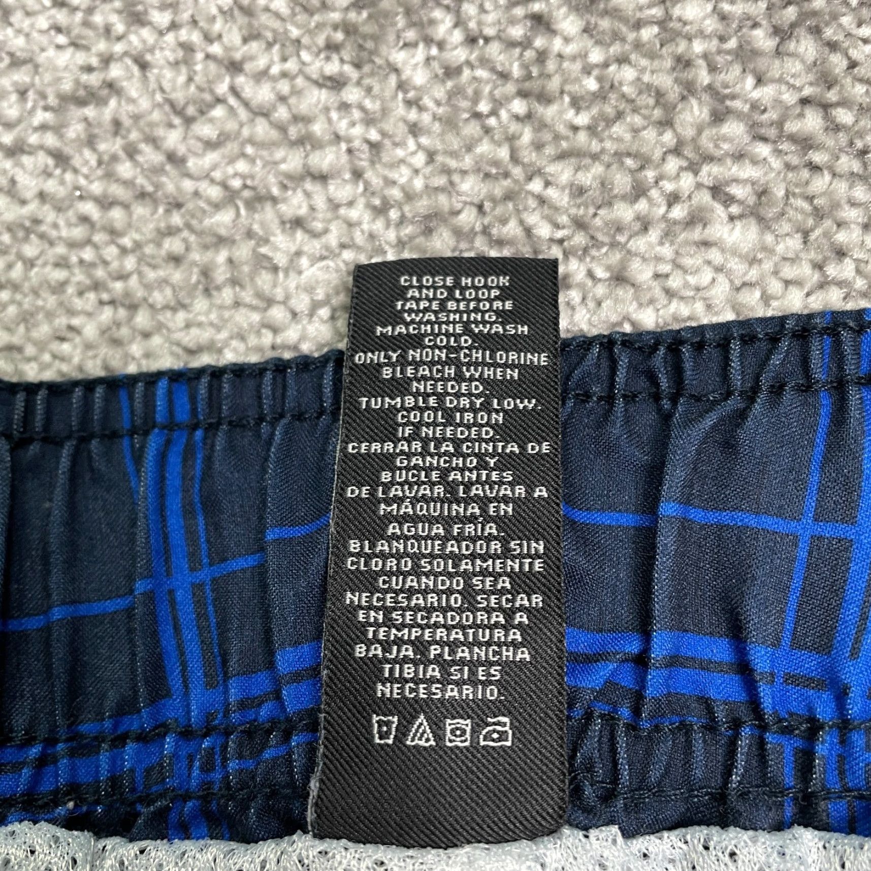 Ocean Pacific Ocean Pacific Water Shorts Mens Large Blue Black Check Drawstring Swim Trunks Size US 33 - 7 Thumbnail