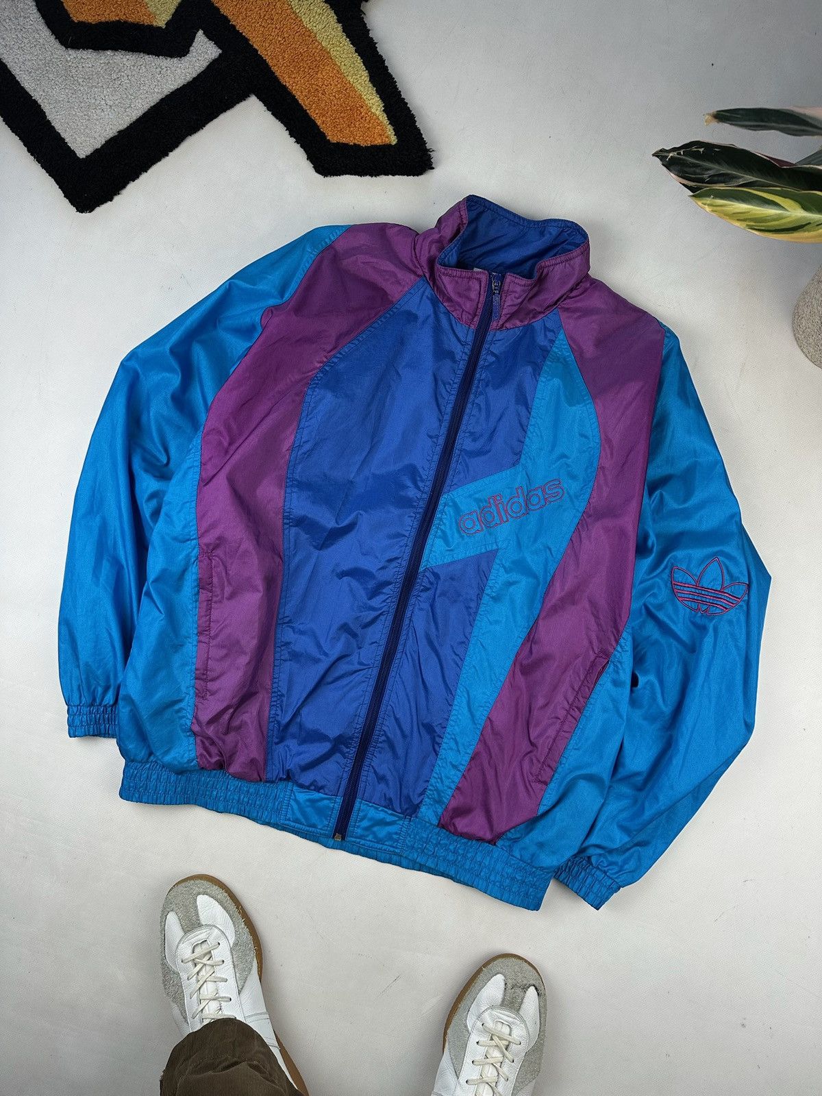 Adidas × Vintage RARE 90s Vintage Adidas Nylon Track Suit Jacket Pants techno Size US M / EU 48-50 / 2 - 4 Thumbnail