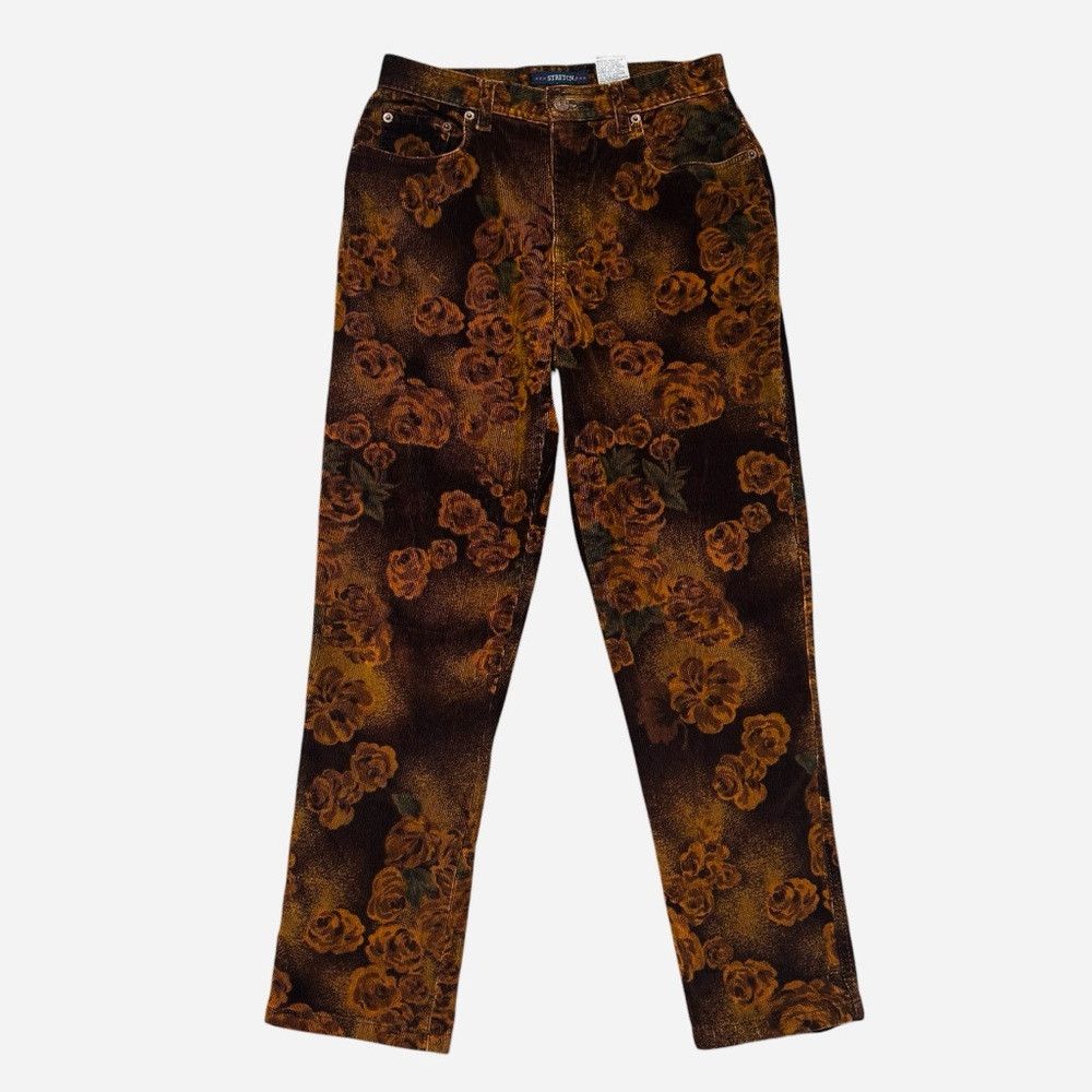 Bill Blass Vintage Bill Blass Corduroy Floral Straight Leg Pants Jeans Size 27" / US 4 / IT 40 - 1 Thumbnail