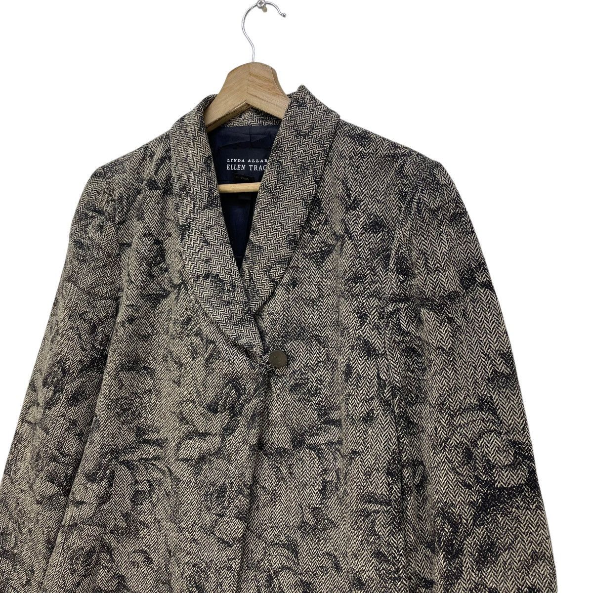 Ellen Tracy Rare Unique Design By Linda Allard Herringbone Silk Jacket Size S / US 4 / IT 40 - 5 Thumbnail