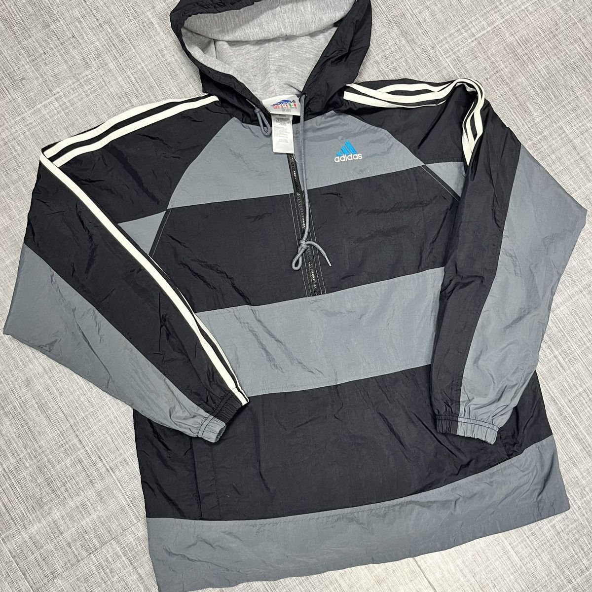 Adidas × Vintage VTG 90s Adidas Quarter Zip Windbreaker Size US M / EU 48-50 / 2 - 1 Thumbnail