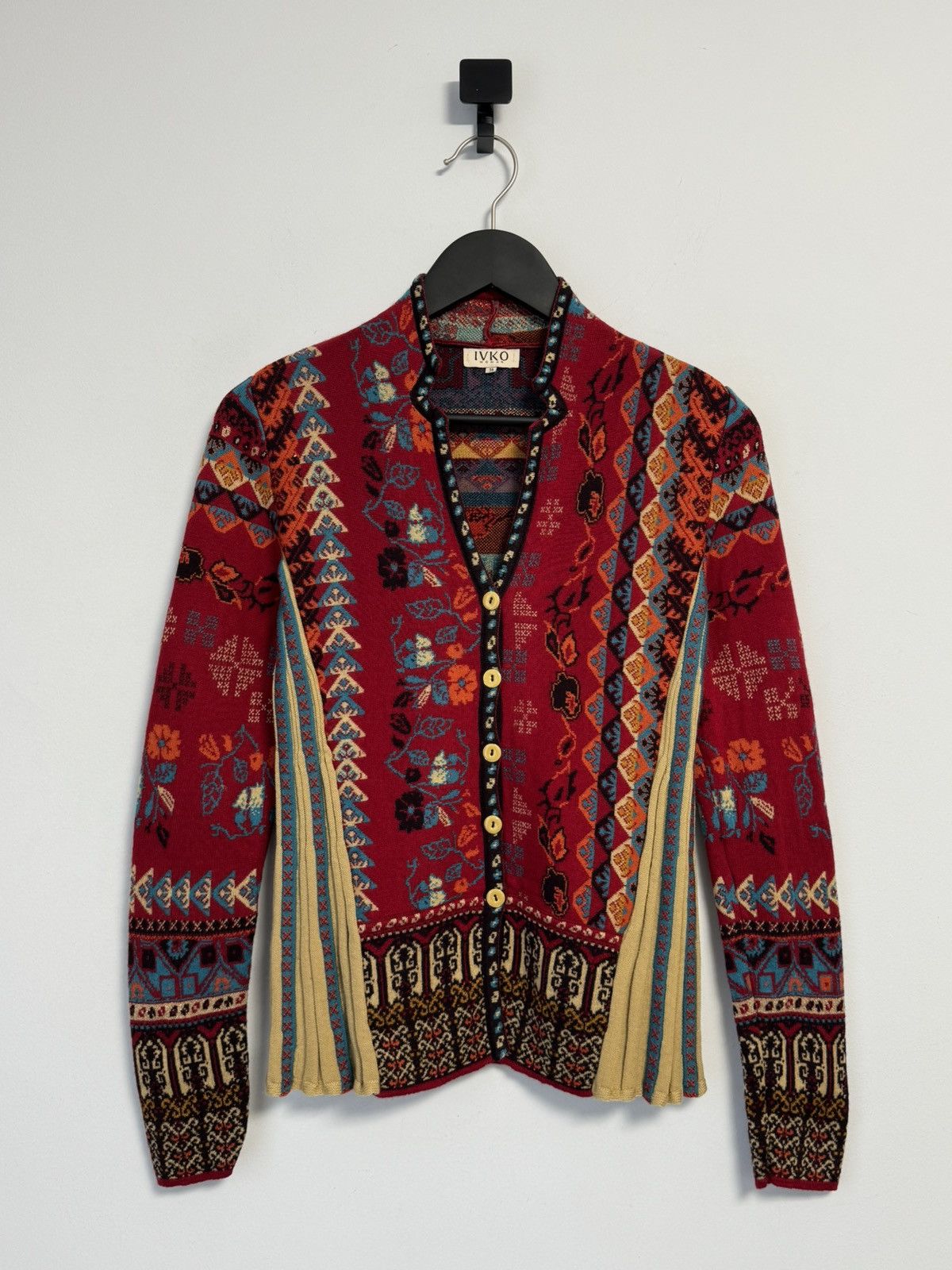Other IVKO Colorful Knit Cardigan Ethnic Pattern Boho Wool Blend Size XS / US 0-2 / IT 36-38 - 1 Thumbnail