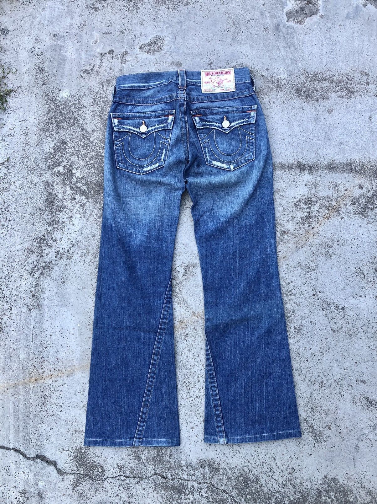 True Religion FLARED TWIST WASHED BLUE DENIM Size 28" / US 6 / IT 42 - 2 Thumbnail