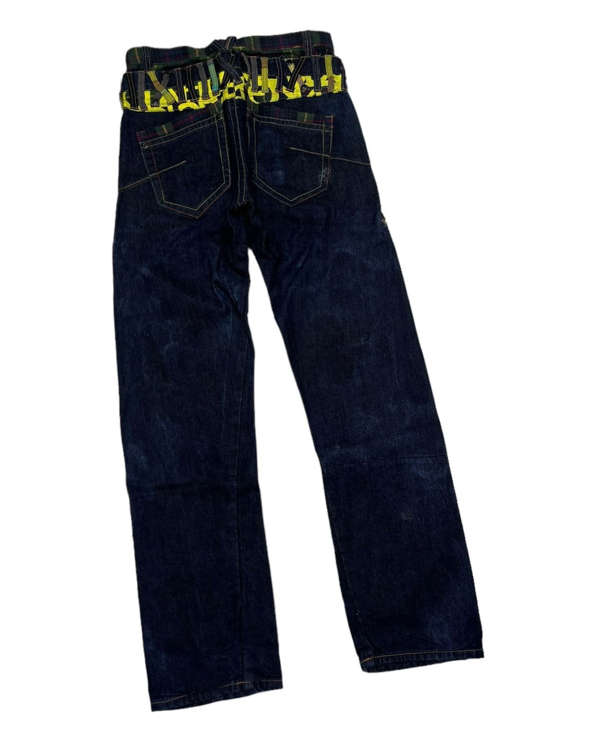 If Six Was Nine DOUBLE WAIST🔥SORRIDERE FADED BLUE JEANS DISTRESS DENIM Size US 27 - 4 Thumbnail