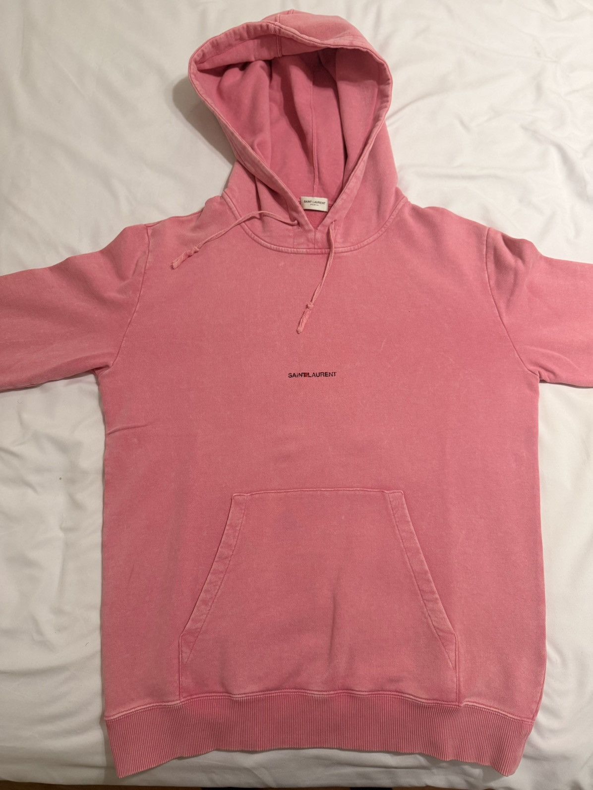 Saint Laurent Paris Saint Laurent Rive Gauche Distressed Pink Hoodie Size US M / EU 48-50 / 2 - 2 Thumbnail