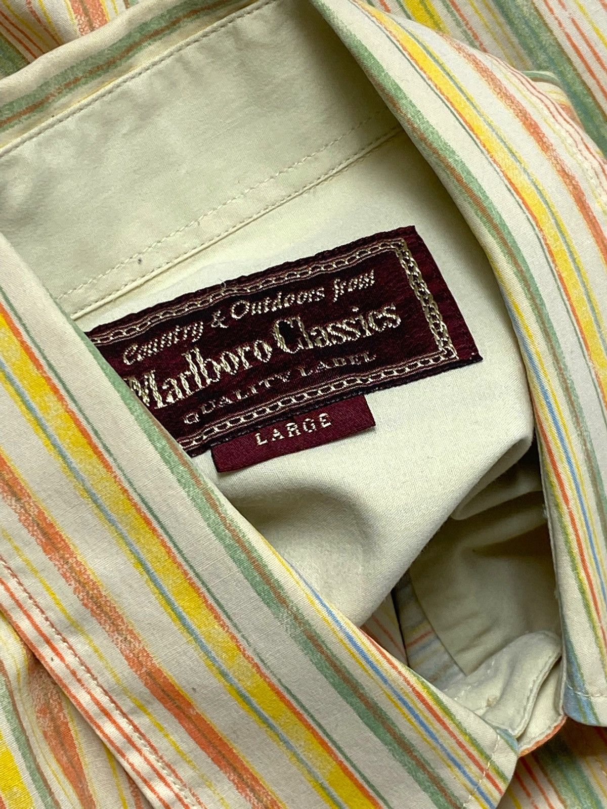 Marlboro Classics 90s Vintage MARLBORO CLASSICS Striped Multicolour Button Up Size US XL / EU 56 / 4 - 4 Thumbnail
